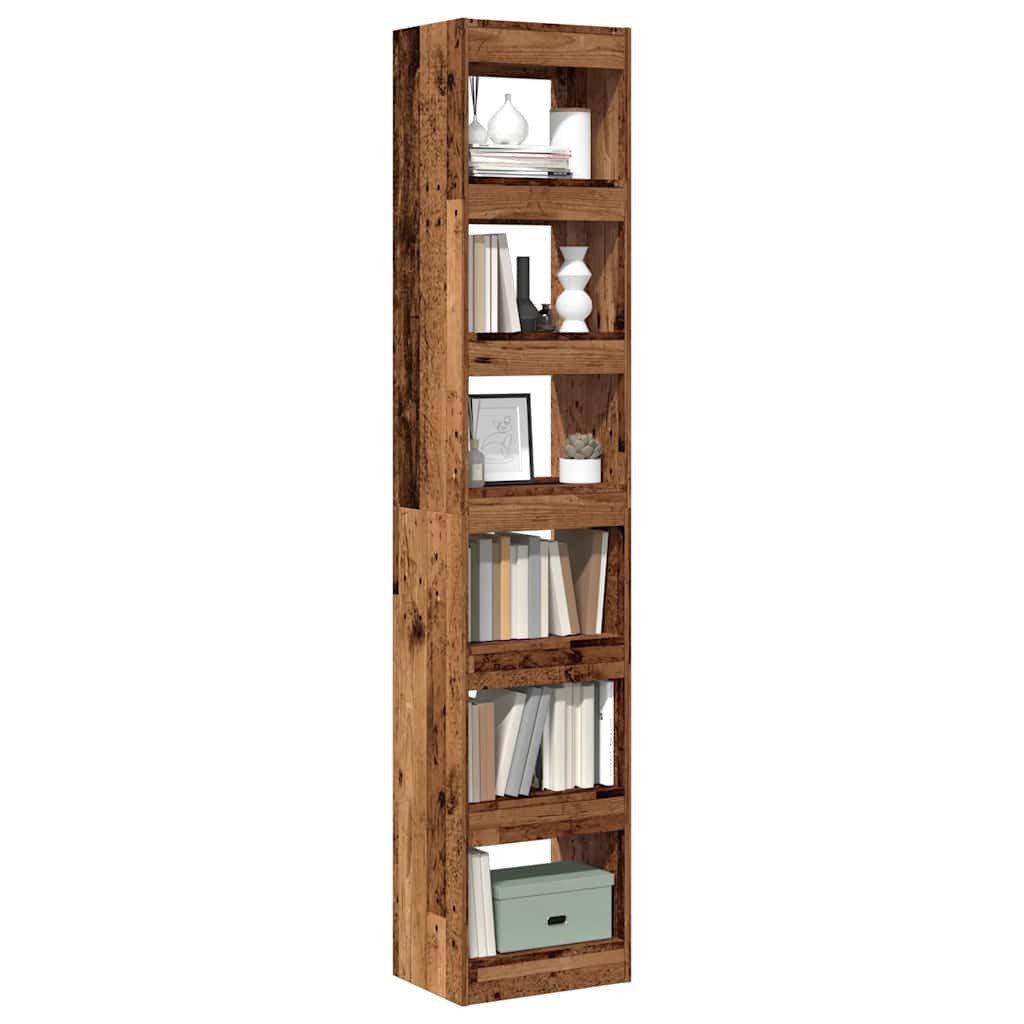 vidaXL Bücherregal NA BücherregalRaumteiler Altholz-Optik 40x30x198 cm