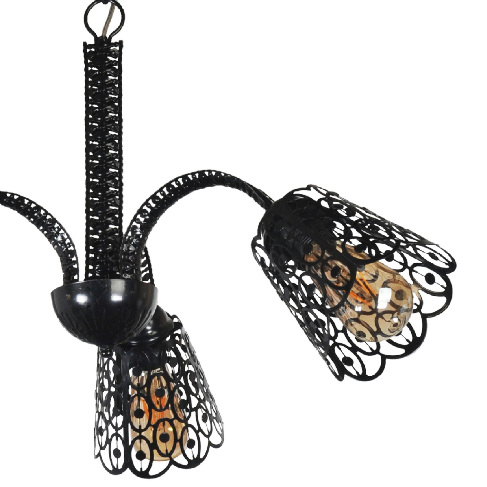 dekoratives Metall »Garforth« Design 3-flammig Schwarz aus Hängeleuchten, lux.pro