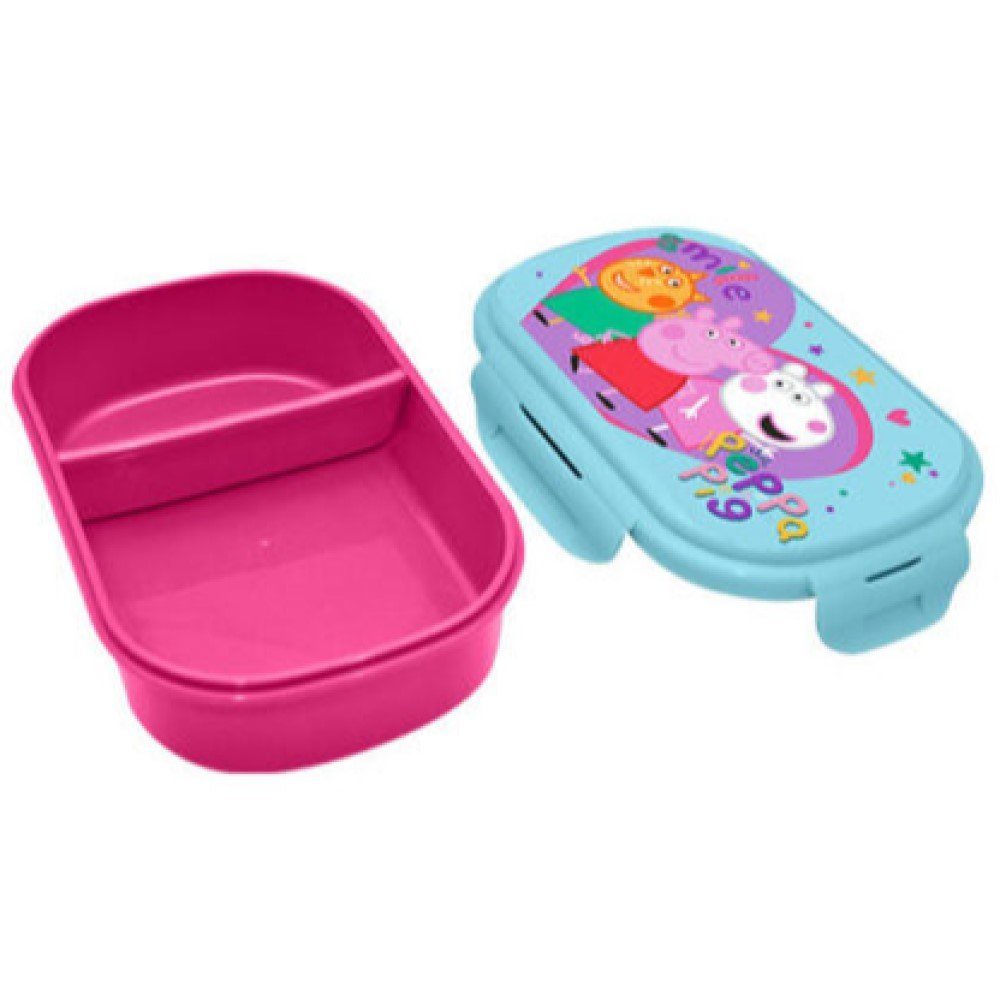 Kids Lunchbox und Lunchset Wutz 2 Fächer Peppa Brotdose Trinkflasche Euroswan