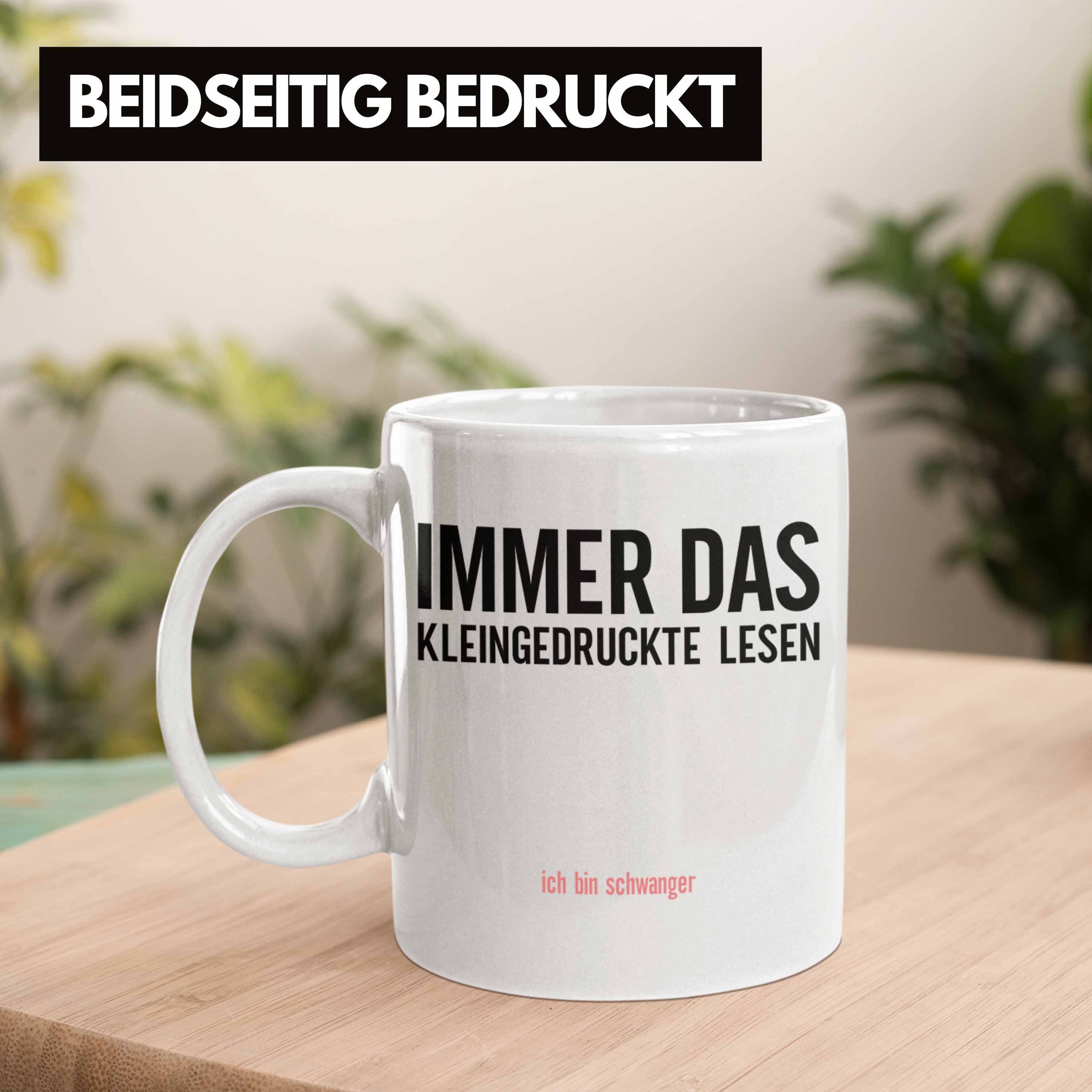 Verkünden Schwangerschaftsverkündung Das Kleingedruckte Weiss Becher Ideen Tasse - Immer Mama Trendation Wirst Werdende Oma Tasse Du Lesen Schwangerschaft Trendation