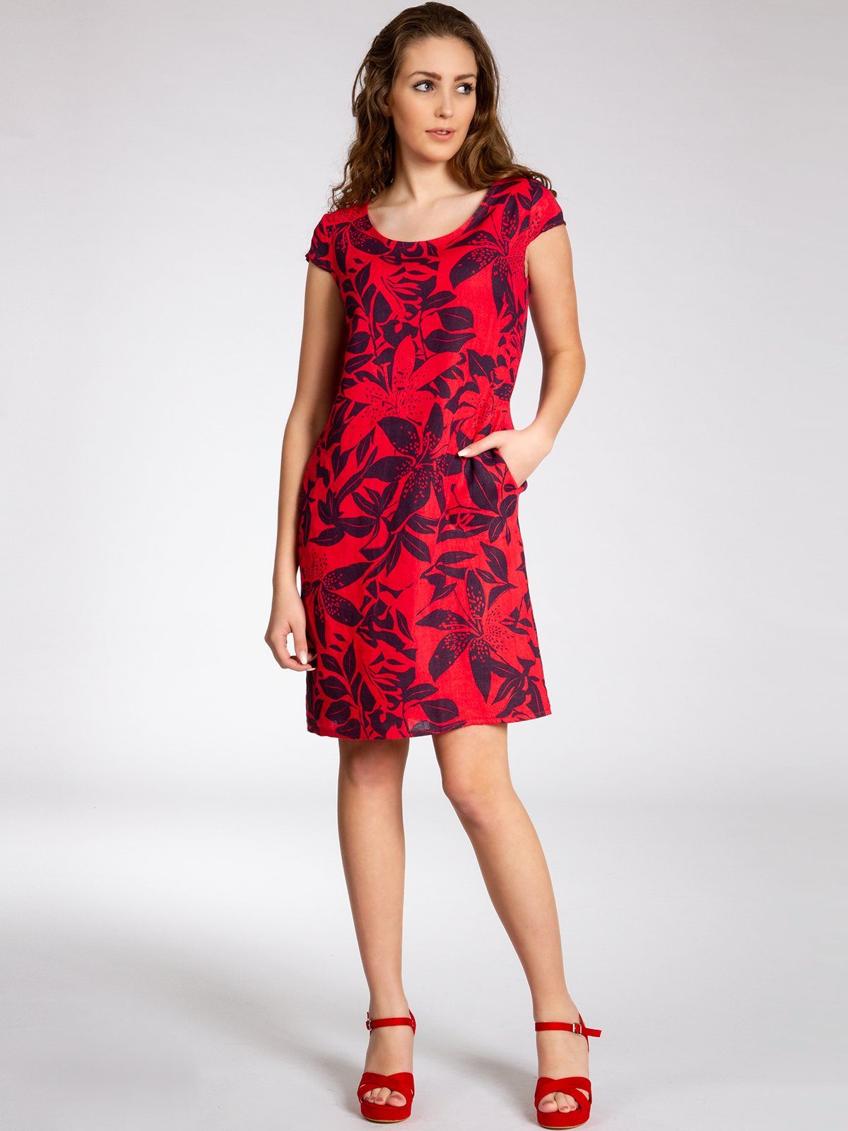 Caspar Sommerkleid SKL026 knielanges elegantes Damen günstig online kaufen