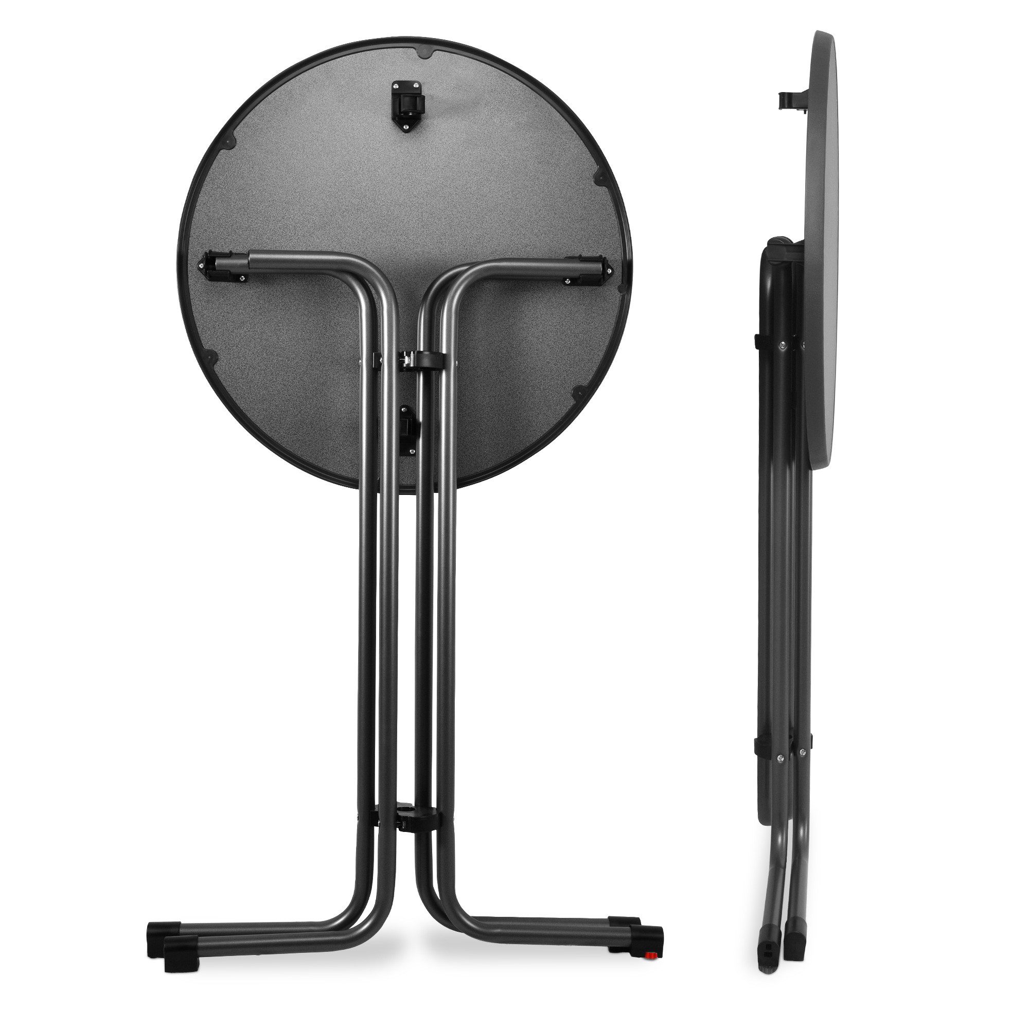 Beautissu Stehtisch Outdoor Stehtisch Sylt, klappbar, höhenverstellbar, Ø70cm, Anthrazit, Platzsparender Bistrotisch in Gastro-Qualität