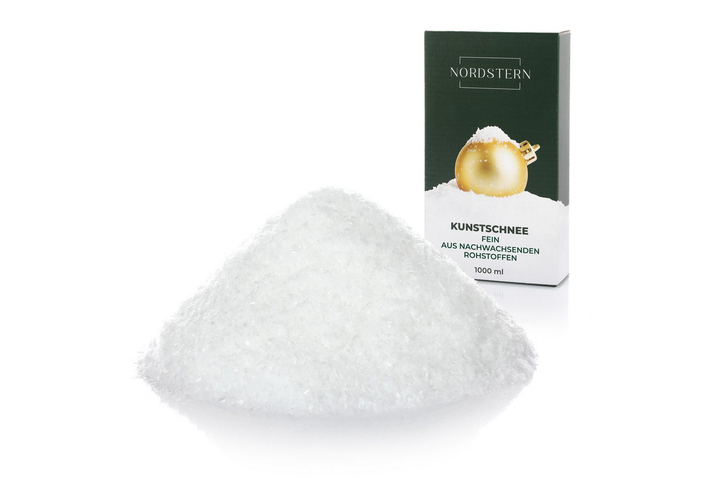 Nordstern Streudeko Kunstschnee Dekoschnee 1000 ml, (Packung), für Winterdeko aus nachwachsenden Rohstoffen