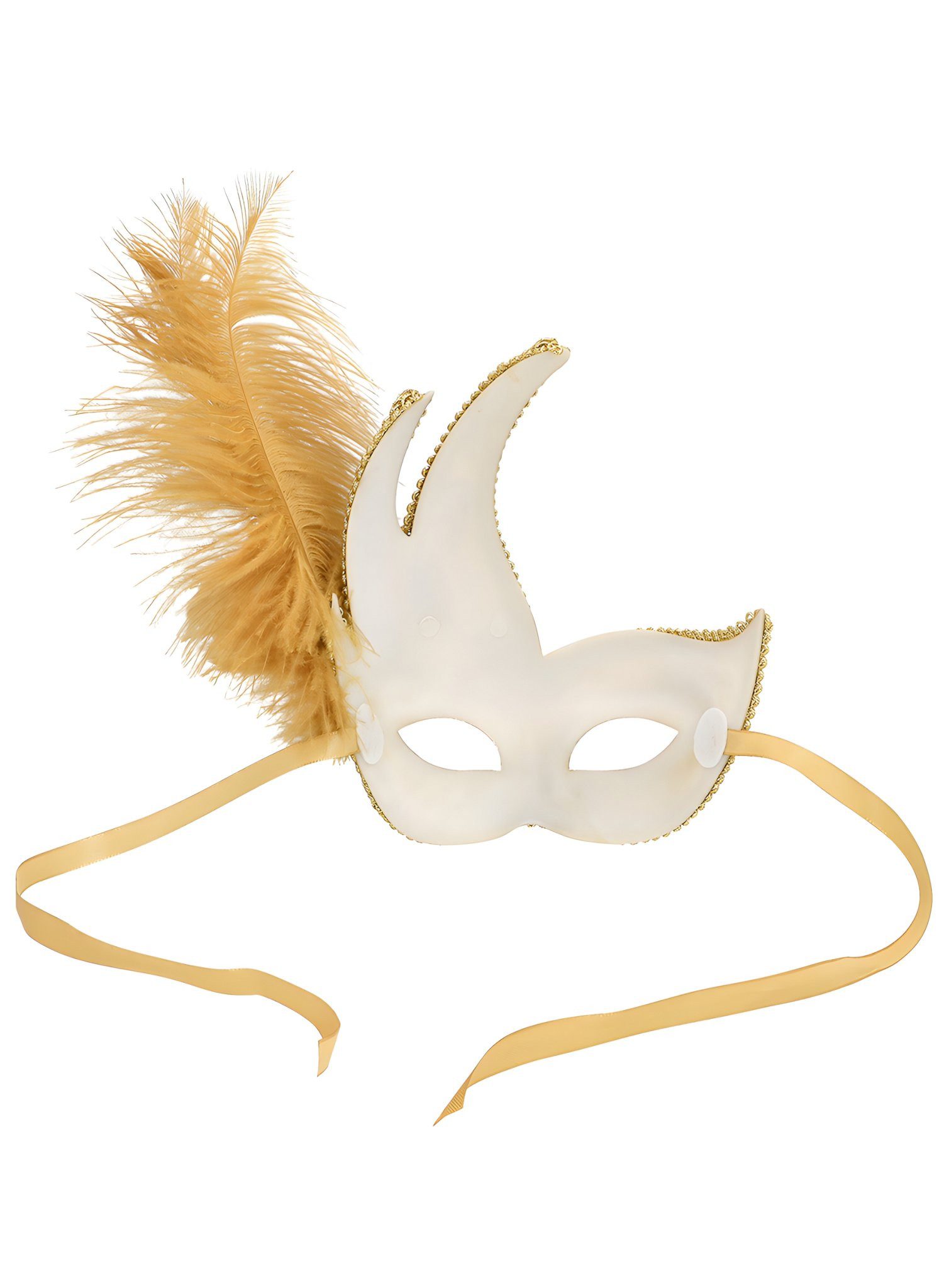 Boland Verkleidungsmaske Venezianische Kunststoffmaske Preziosa gold, Hübsche venezianische Maske für Krimidinner, Maskenball und Mottopar