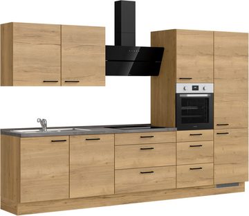 nobilia® Küchenzeile "Structura premium", vormontiert, Ausrichtung wählbar, Breite 330 cm, ohne E-Geräte