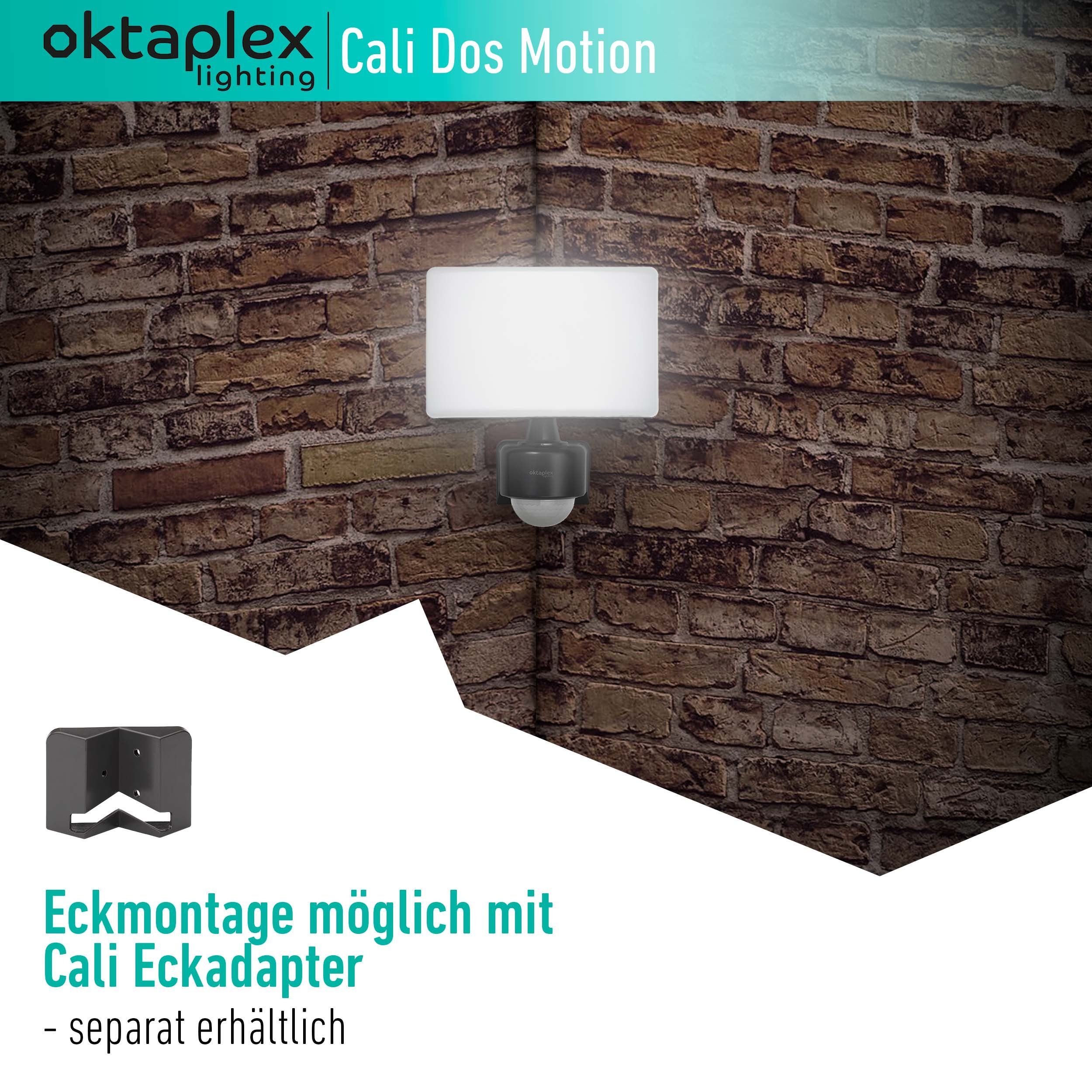 Oktaplex lighting LED Außen-Wandleuchte Cali IP65 2200lm, Diffusor, LED fest integriert, Warmweiß, Außenstrahler LED anthrazit Außenlampe Flutlichtstrahler