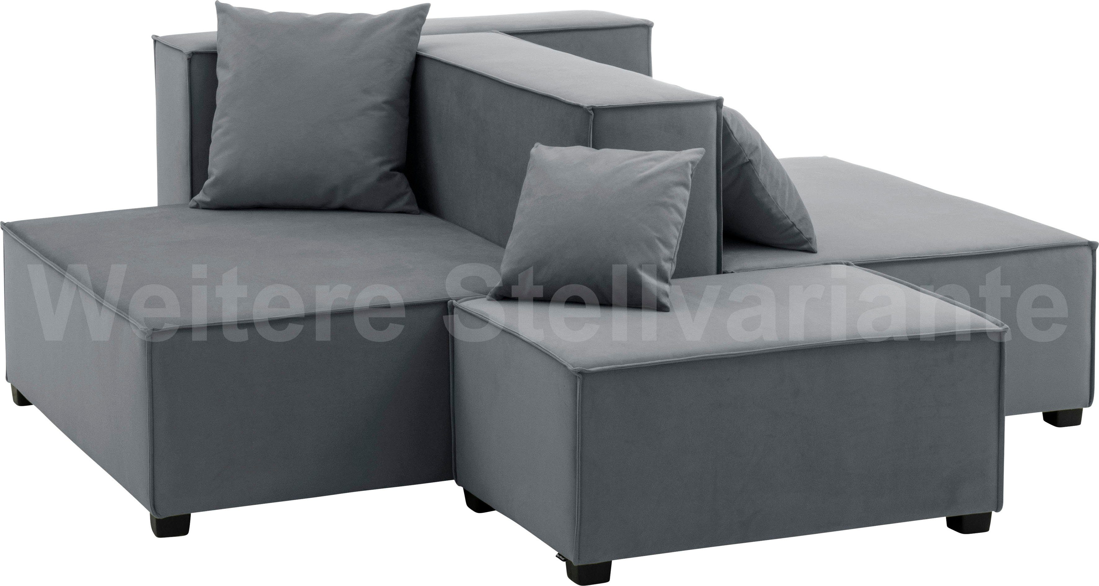 Max 5 08 Winzer® aus Wohnlandschaft kombinierbar Set, MOVE, inklusive Zierkissen, grau 3 Sitz-Elementen, Sofa-Set