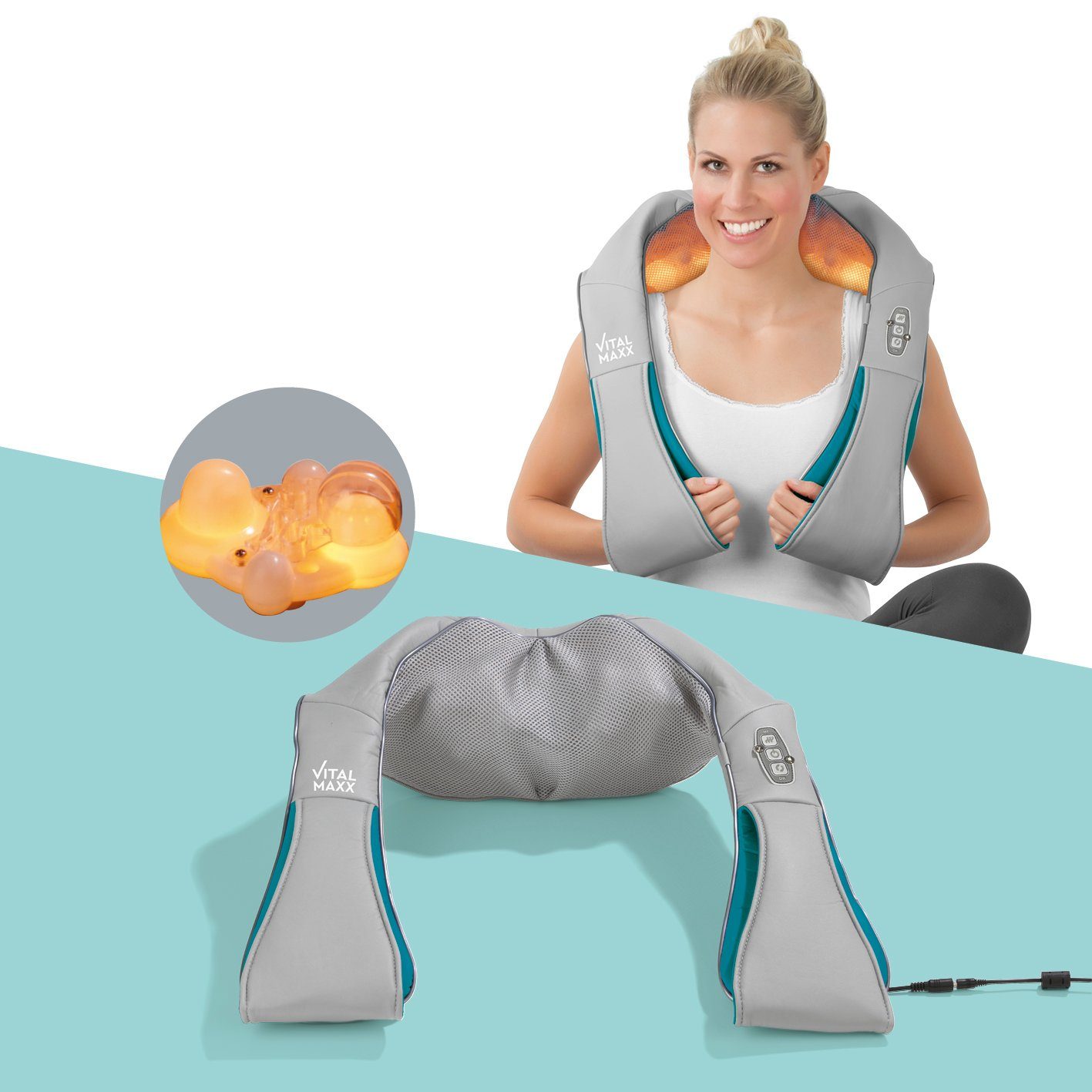 Shiatsu Schultern Nacken Massagekissen Massagegerät ideal zur Muskelentspannung 