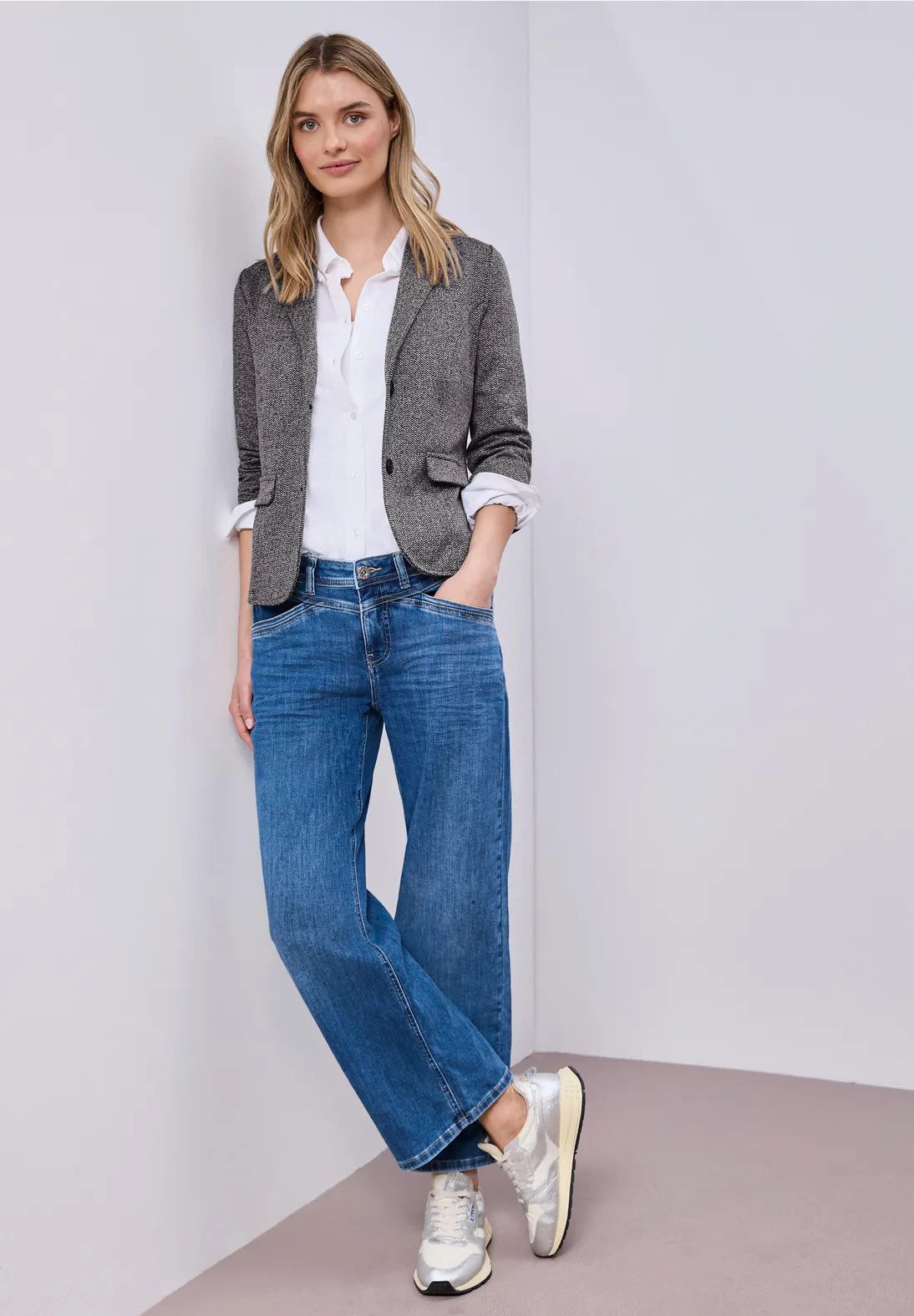 STREET ONE Jerseyblazer Basic Blazer mit Reverskragen (1-tlg) günstig online kaufen