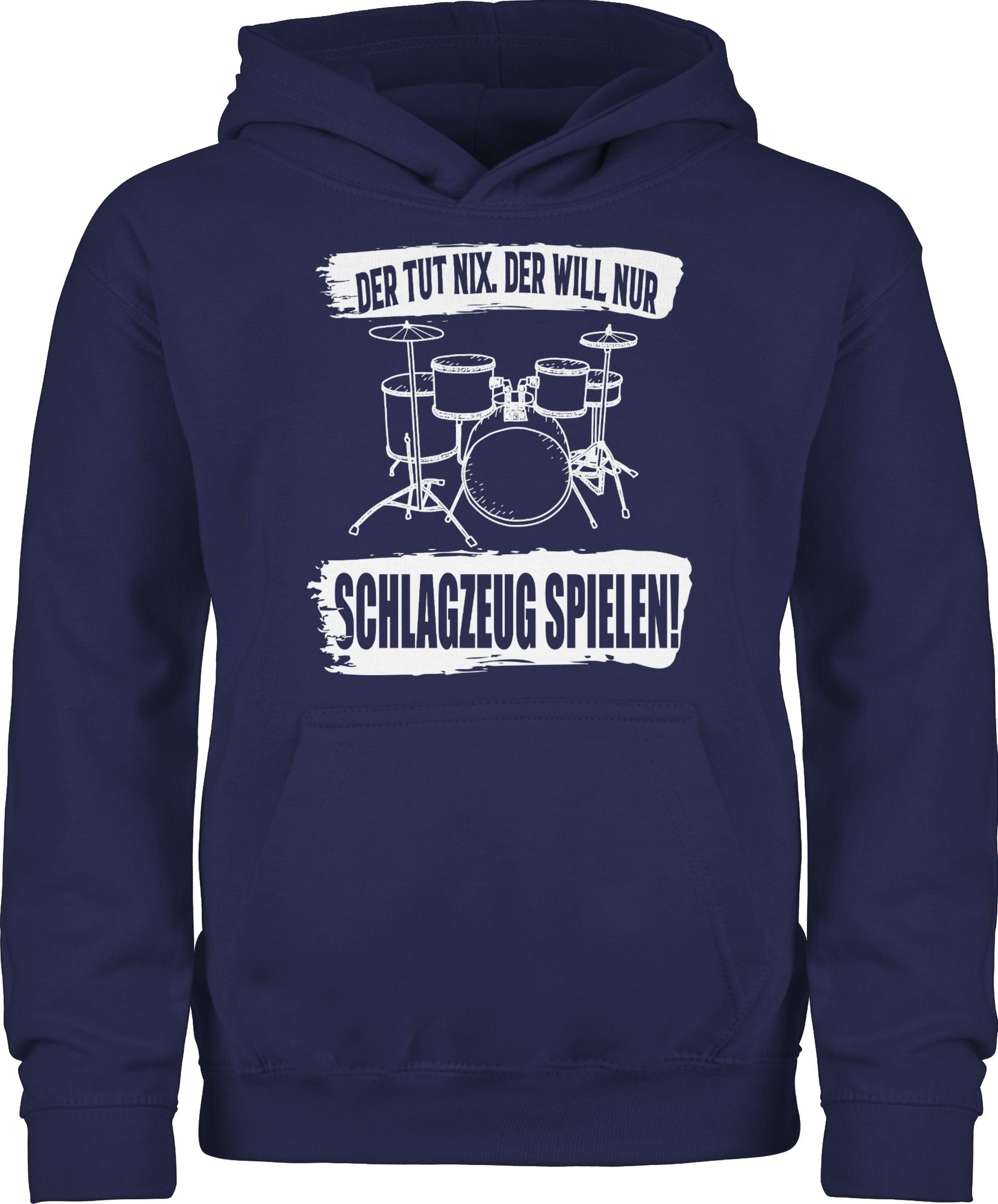 Shirtracer Hoodie Der tut nix. Schlagzeug Blau und 2 Kinderkleidung der Navy nur Co will spielen