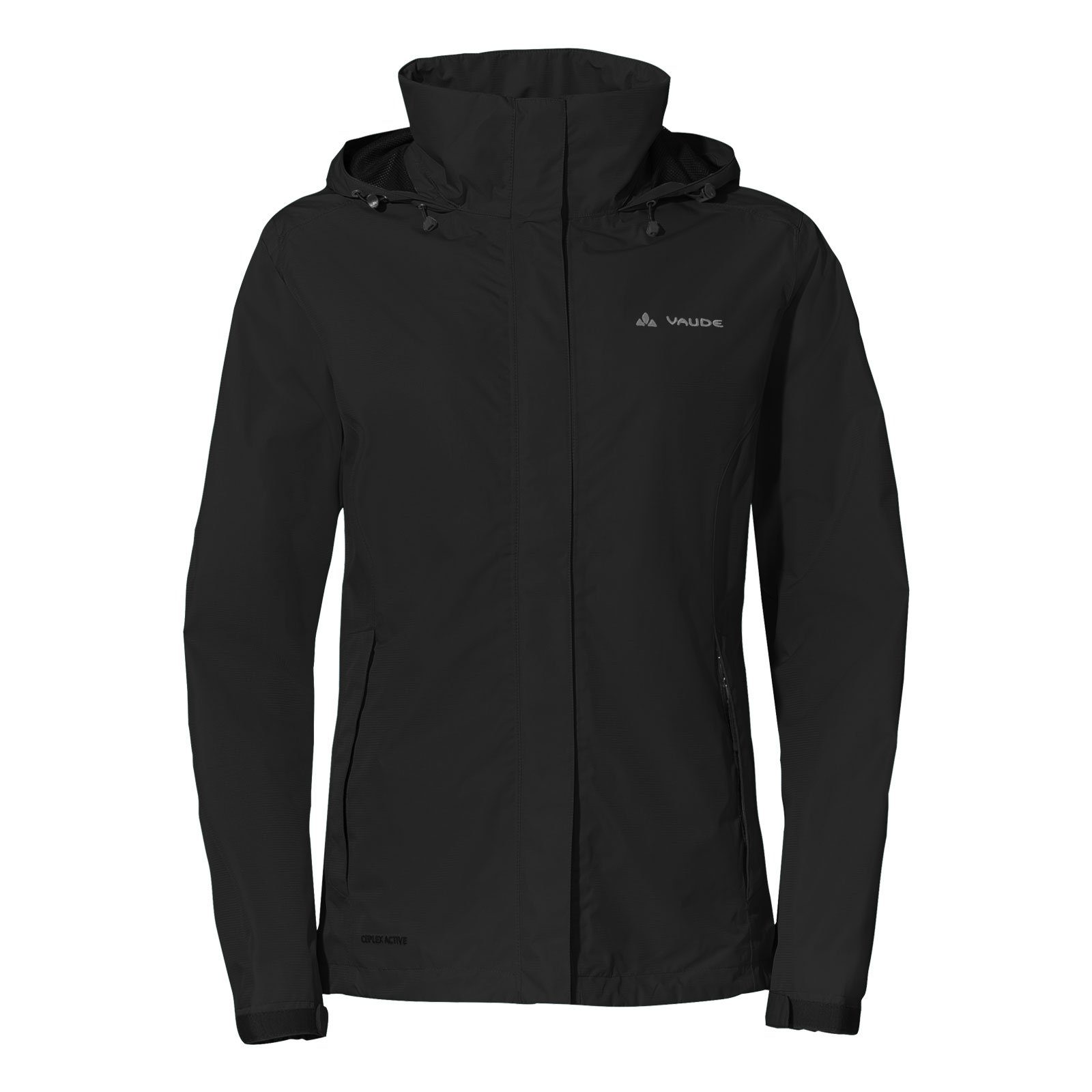 VAUDE Regenjacke black im Jacket 010 Escape verstaubar Kapuze Light Kragen Women´s