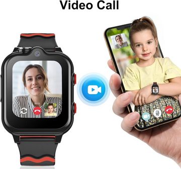 Carneedi Smartwatch (1,4 Zoll, Android iOS), Kinder 4G mit GPS und Telefon Uhr mit WiFi Videoanruf SOS Wasserdicht
