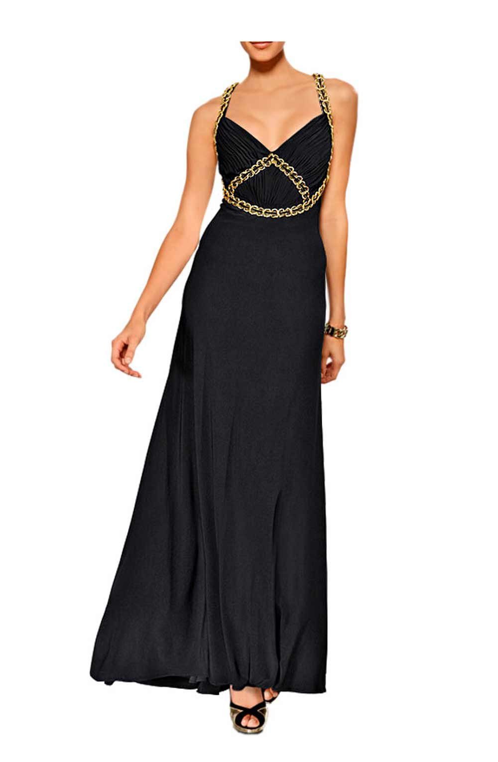 heine Abendkleid »Heine Damen Abendkleid, schwarz-gold« online kaufen | OTTO