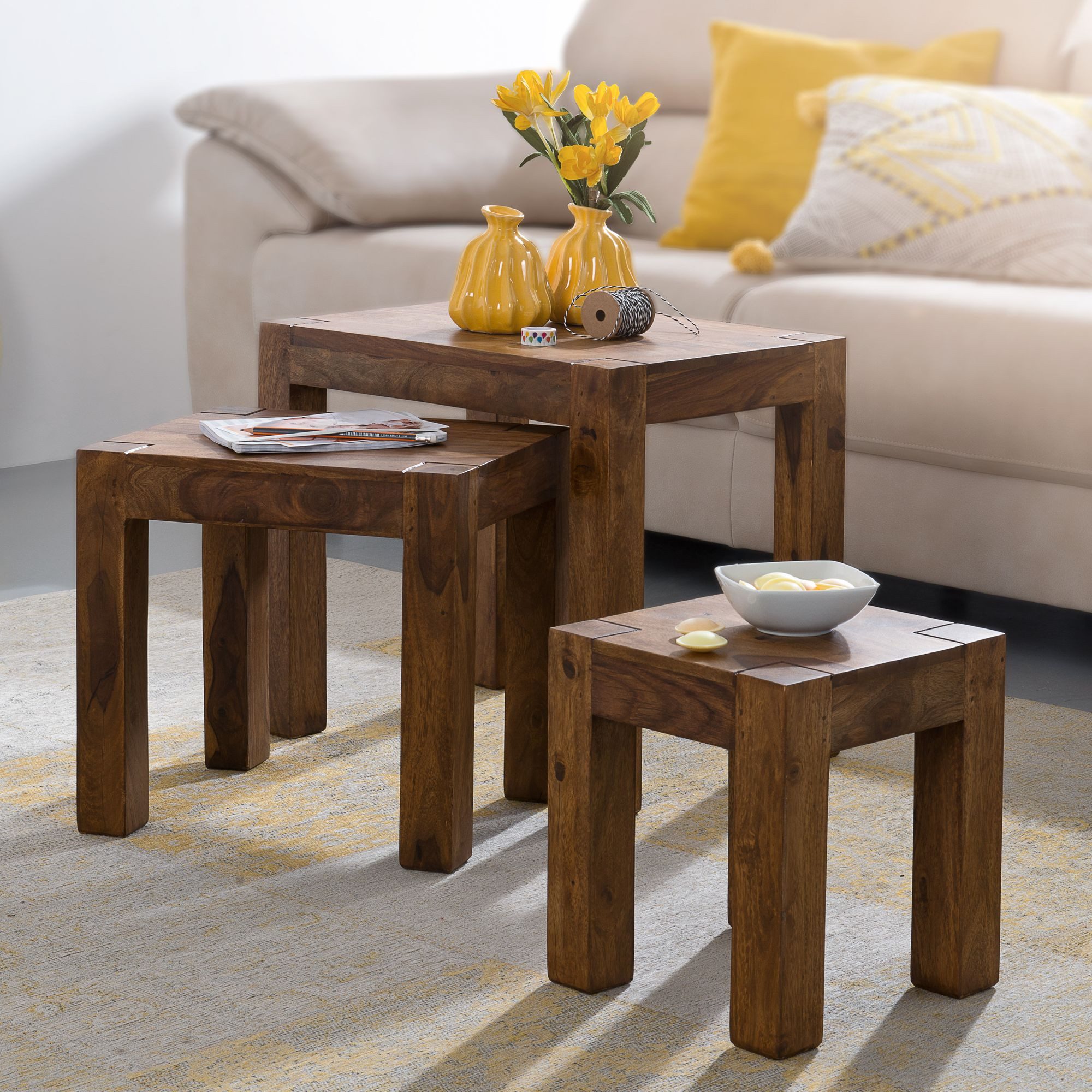 FINEBUY Satztisch FB37098 (Beistelltisch 3er Set günstig online kaufen