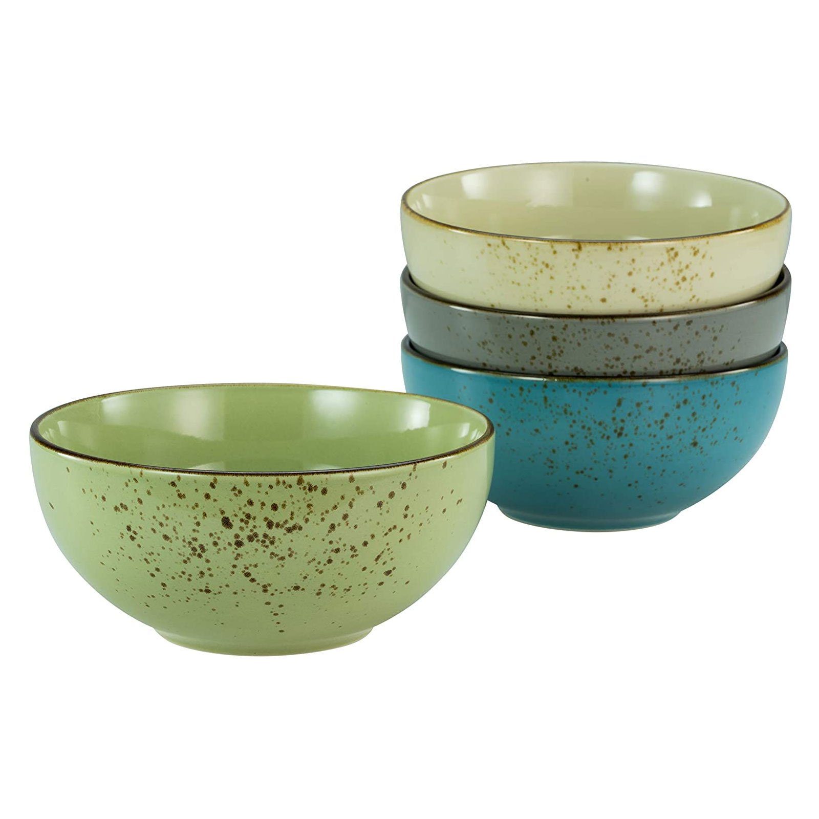 CreaTable Müslischale NATURE COLLECTION, Steinzeug, (Set, 4-tlg), Salatschale, Snackschale, Naturfarben, Ø 17,5 cm