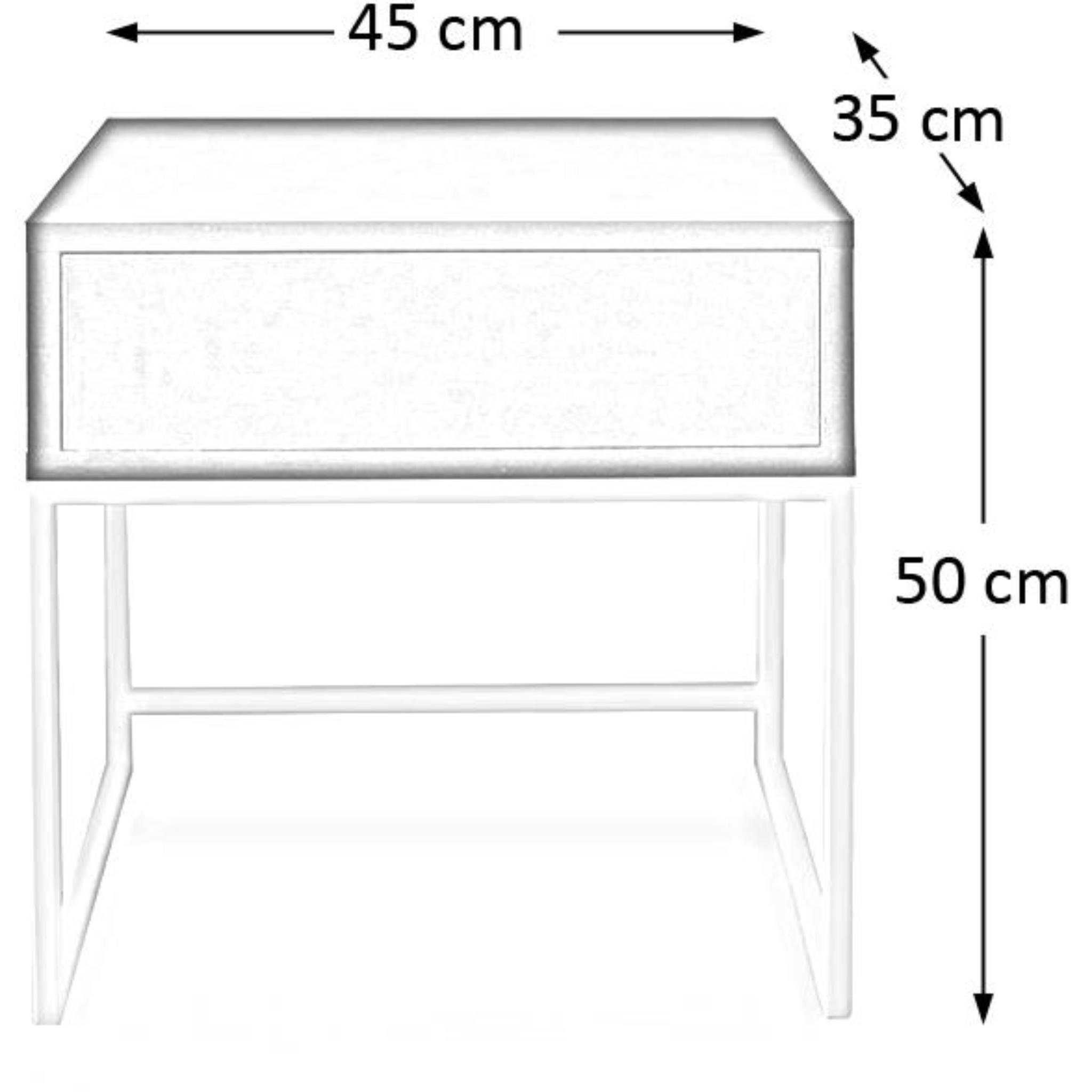Beautysofa Nachttisch Kerry (Metallgestell, Holztischplatte), modernes günstig online kaufen