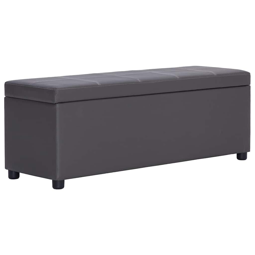 furnicato Truhenbank Kunstlederbank mit Staufach 116 x 39 x 44 cm Grau, Stauraum-Sitzbank mit integriertem Fach für dein Wohnzimmer