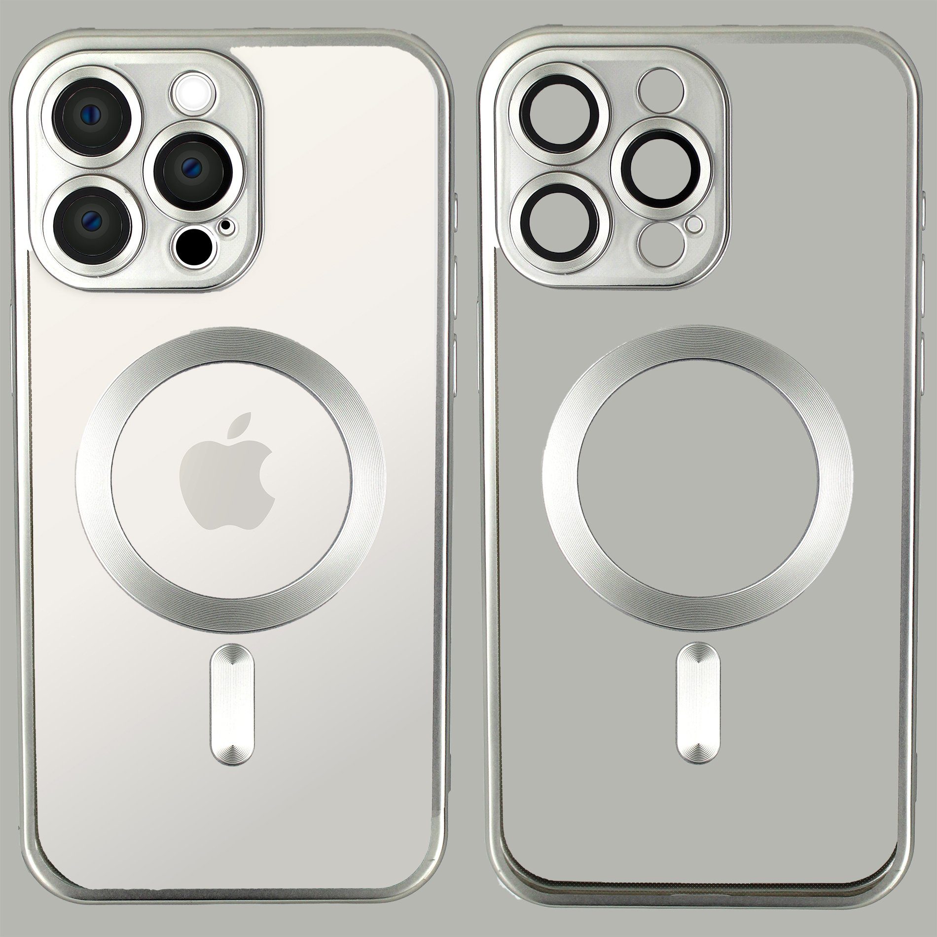 Wörleonline Handyhülle für Apple iPhone 15 Pro mit integriertem  Kameraschutz, TPU Schutzhülle in passendem Titan-Farbton, MagSafe  kompatible Hülle