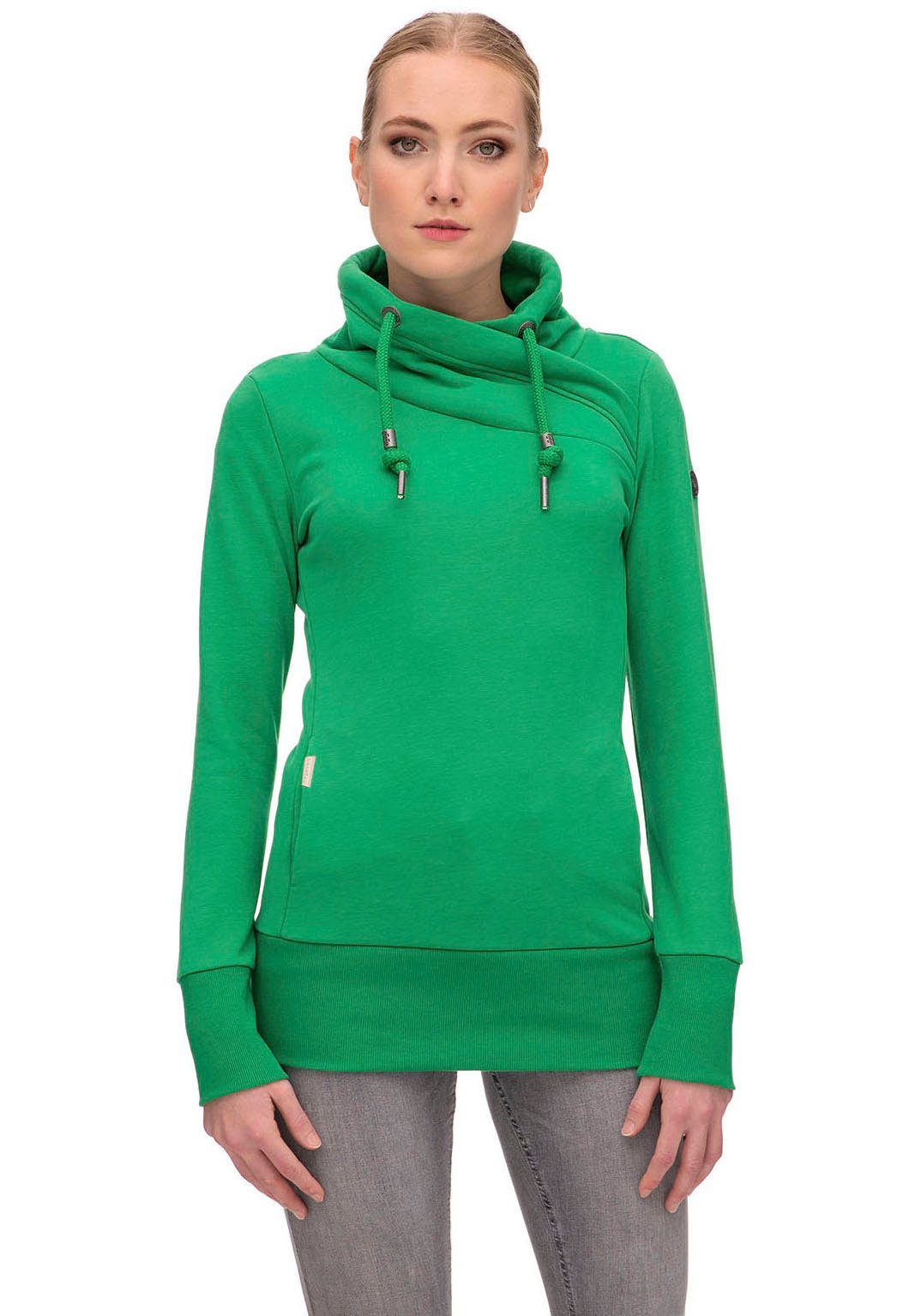 Ragwear Sweater green Sweat breiten Rippbündchen mit NESKA extra