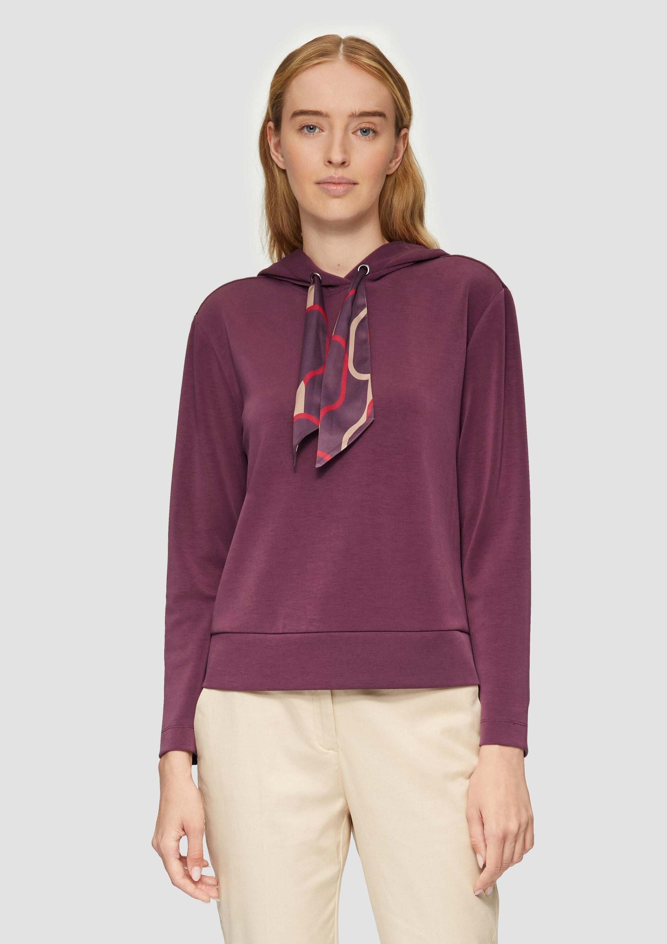 s.Oliver Sweatshirt Sweatshirt Sweatshirt mit Satinfutter in der Kapuze günstig online kaufen