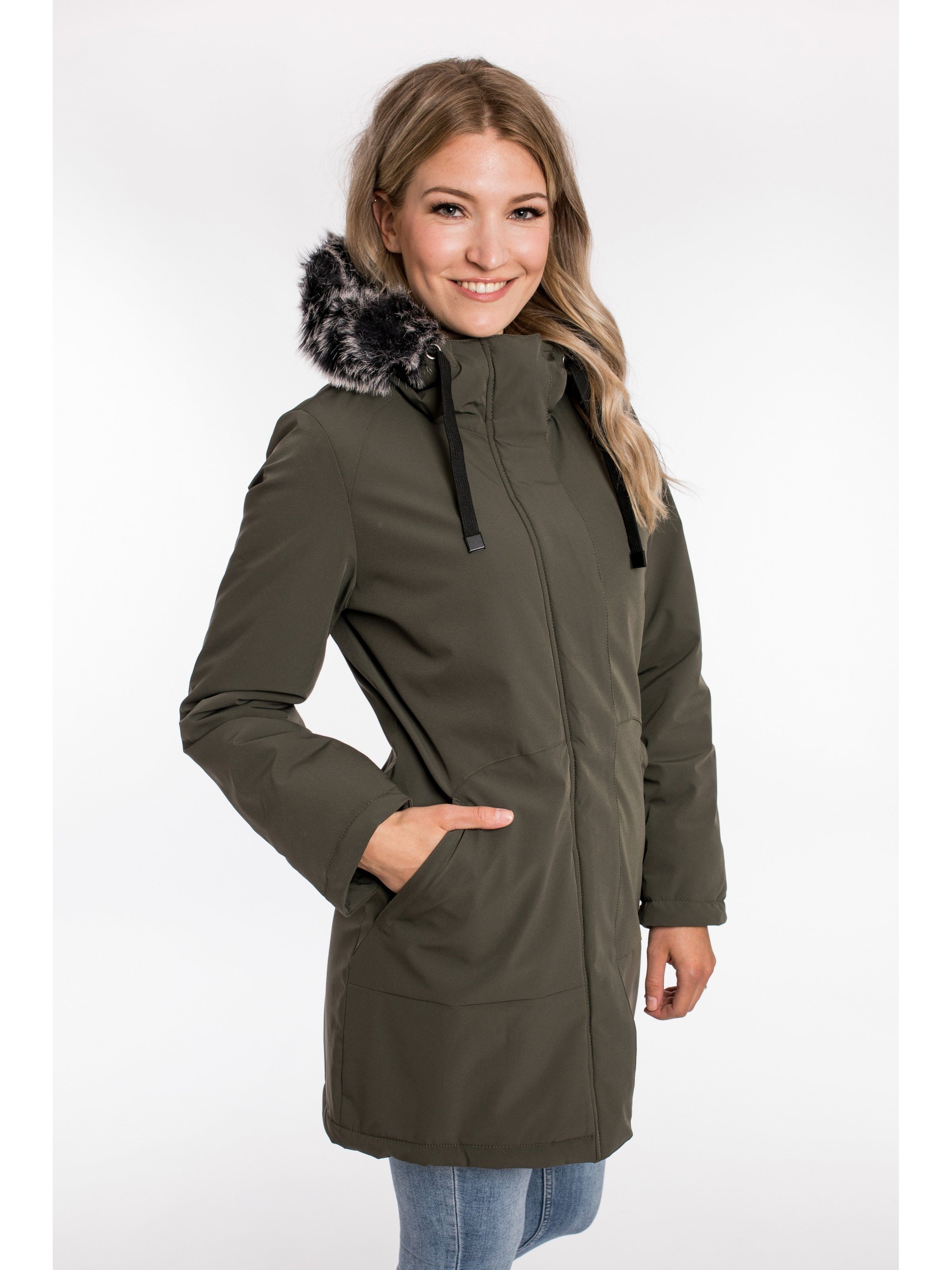DEPROC Active Parka DIAMOND PEAK Women mit abnehmbarem Kunstfellbesatz