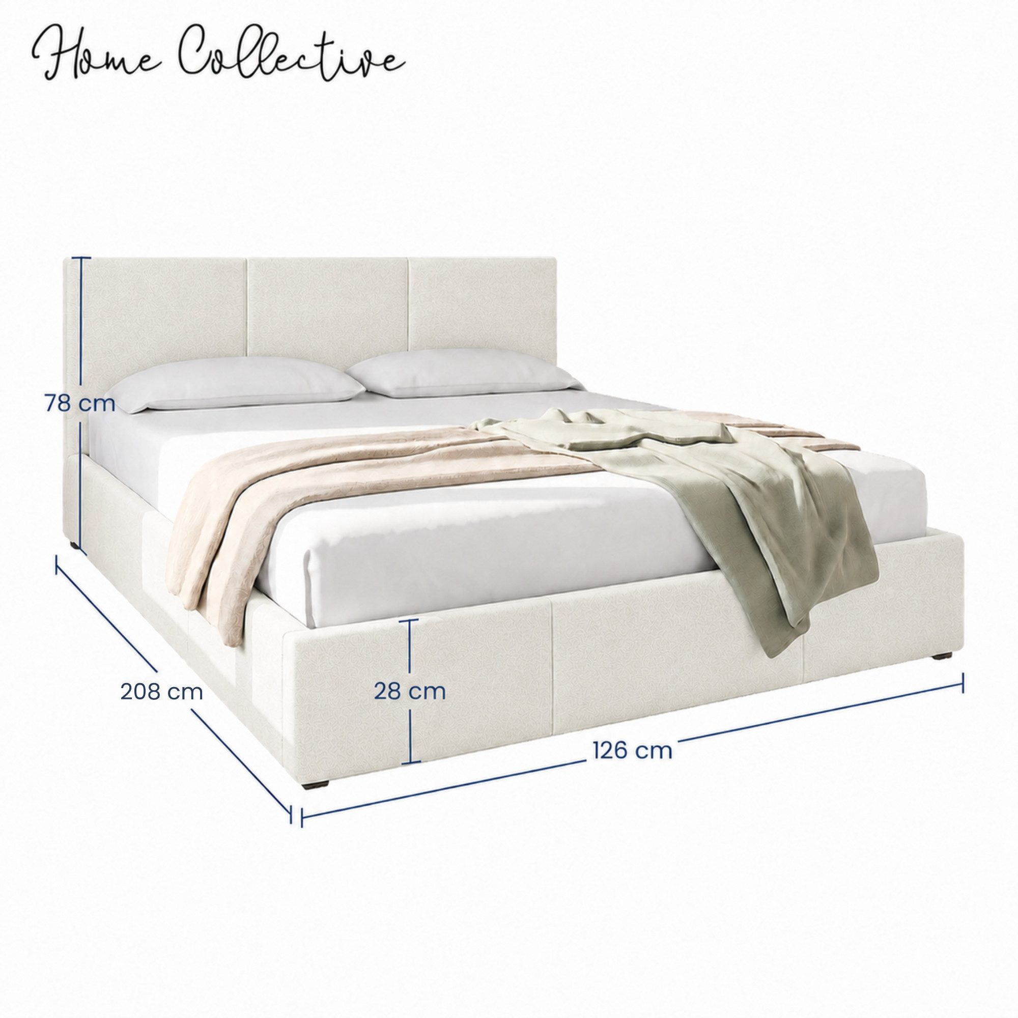 Home Collective Polsterbett Bett Doppelbett Bettgestell mit Lattenrost & Stauraum, mehrere Größen (Größen: 120x200 140x200 160x200 180x200, samtweicher Velourss – Bild 3 von 5