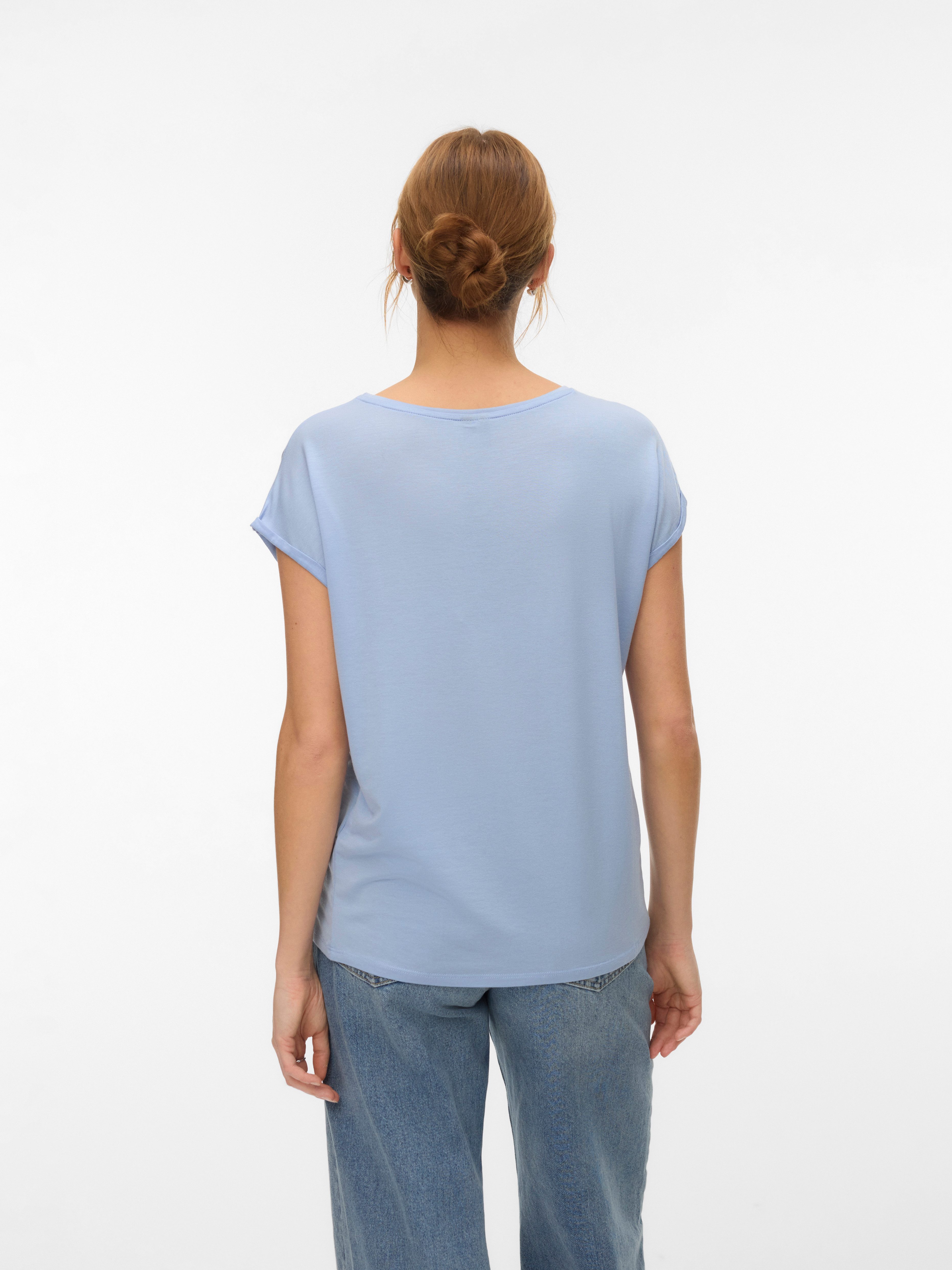 Vero Moda Rundhalsshirt VMAVA PLAIN SS TOP GAJRS NOOS Materialmix, regular günstig online kaufen