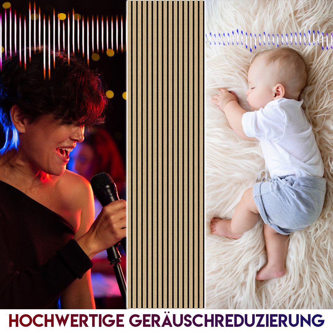 IZODEKOR 3D Wandpaneel IZODEKOR 3D Akustik Wandpaneele Holz 60x240cm Wandverkleidung 2er Set