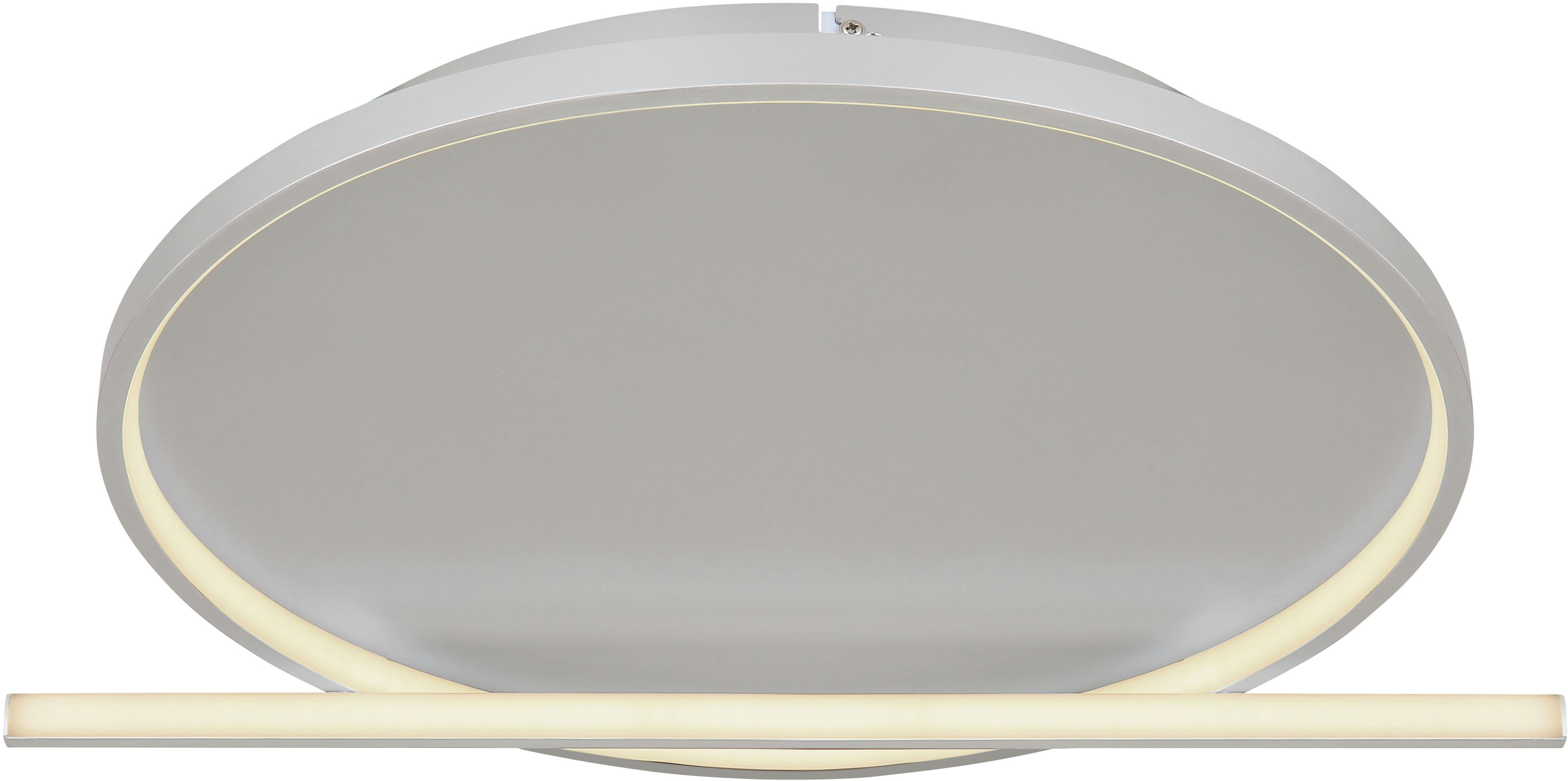 GLOBO LIGHTING LED Deckenleuchte RONDA, Dimmfunktion, Memoryfunktion, Nachtlichtfunktion, mehrere Helligkeitsstufen, LED fest integriert, Deckenlampe/LxBxH: 635x480x82mm/Wohnzimmer/Schlafzimmer