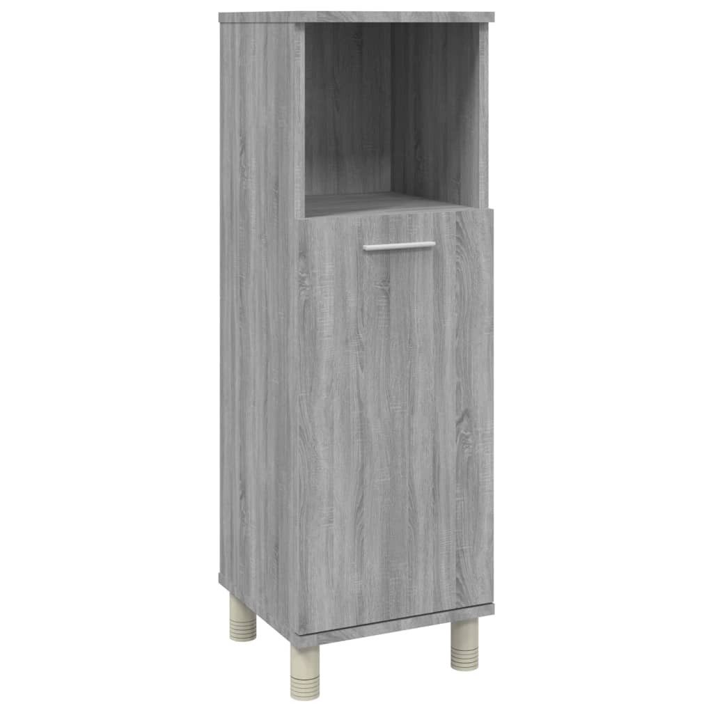 vidaXL Mehrzweckschrank NA Badezimmerschrank Grau Sonoma 30x30x95 cm Spanplatte