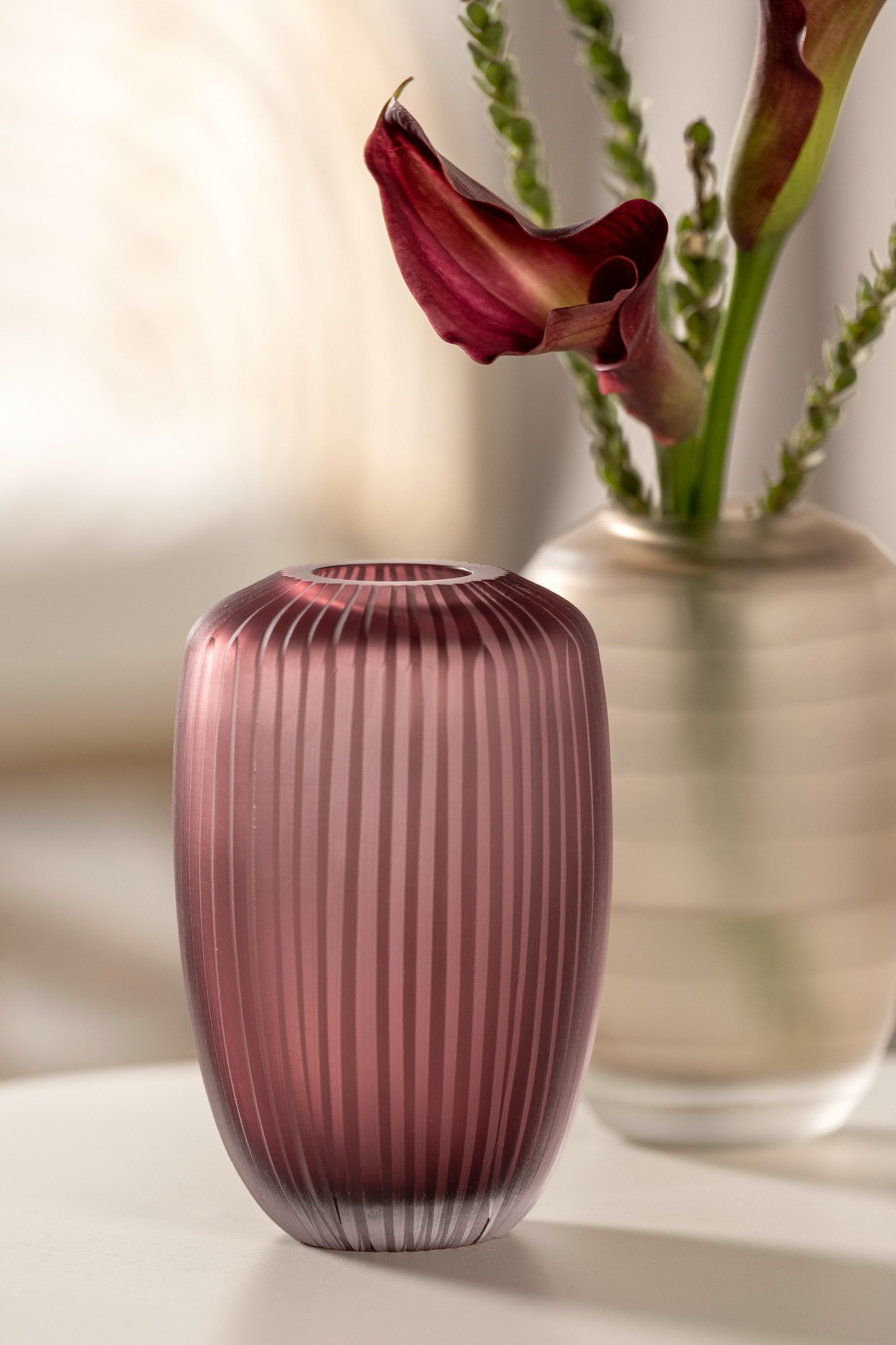 LEONARDO Tischvase Dekovase BELLAGIO, mit Rillenstruktur (1 St), aus Glas, günstig online kaufen