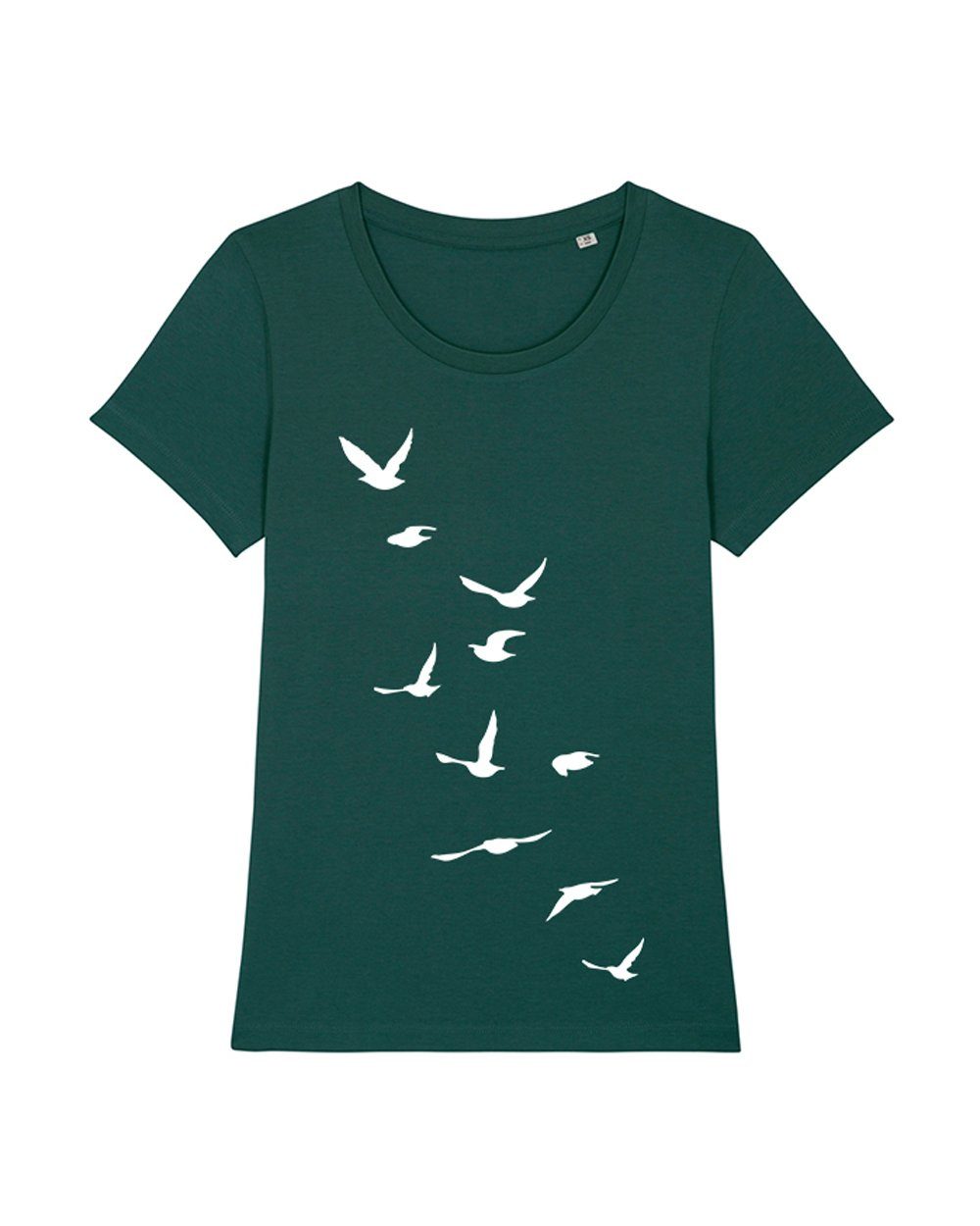 wat? Apparel Print-Shirt Vögelchen (1-tlg) glazed grün