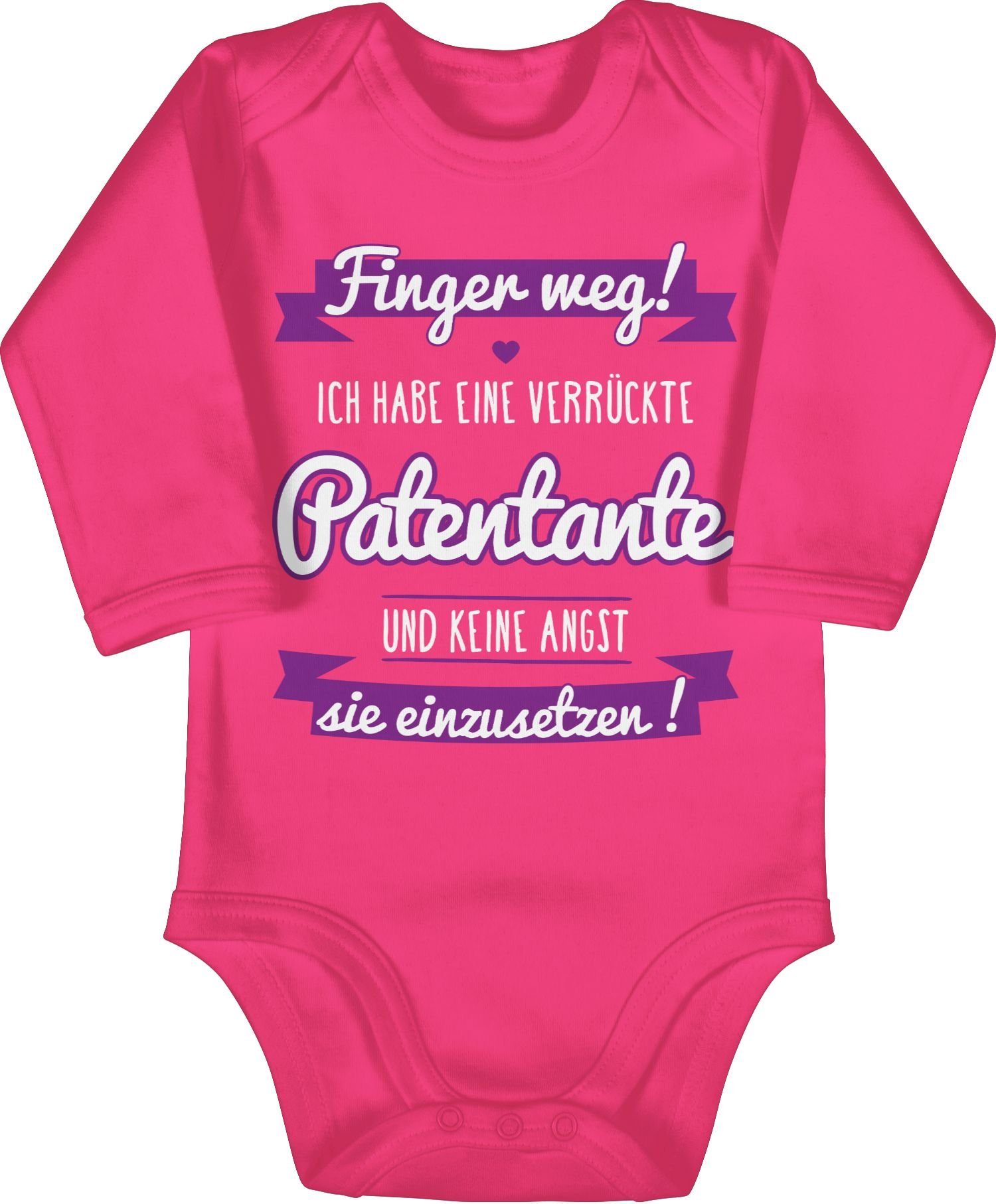 Shirtracer Shirtbody Ich habe eine verrückte Patentante - Geschenk Patentante Baby 1 Fuchsia