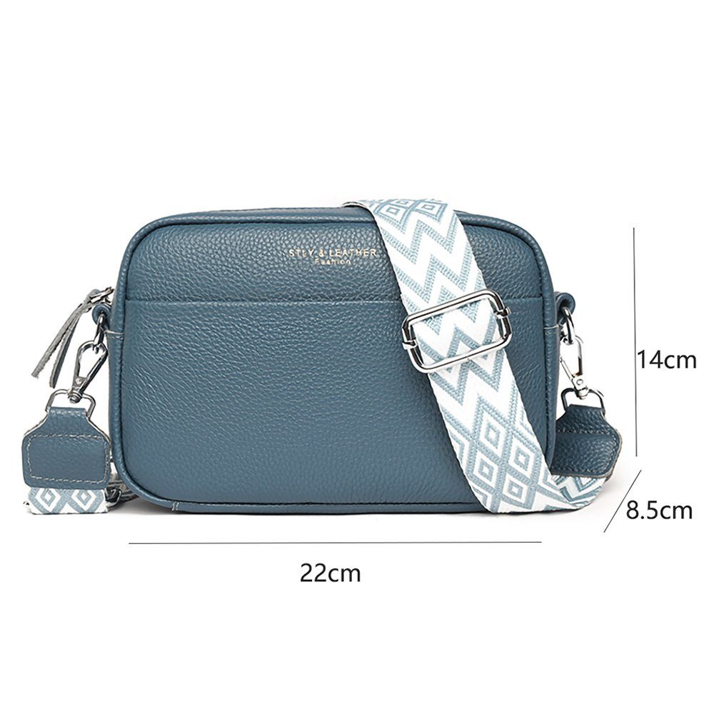 Blau mit breitem Umhängetasche Umhängetasche Handtasche Bag GelldG Schultergurt Crossbody