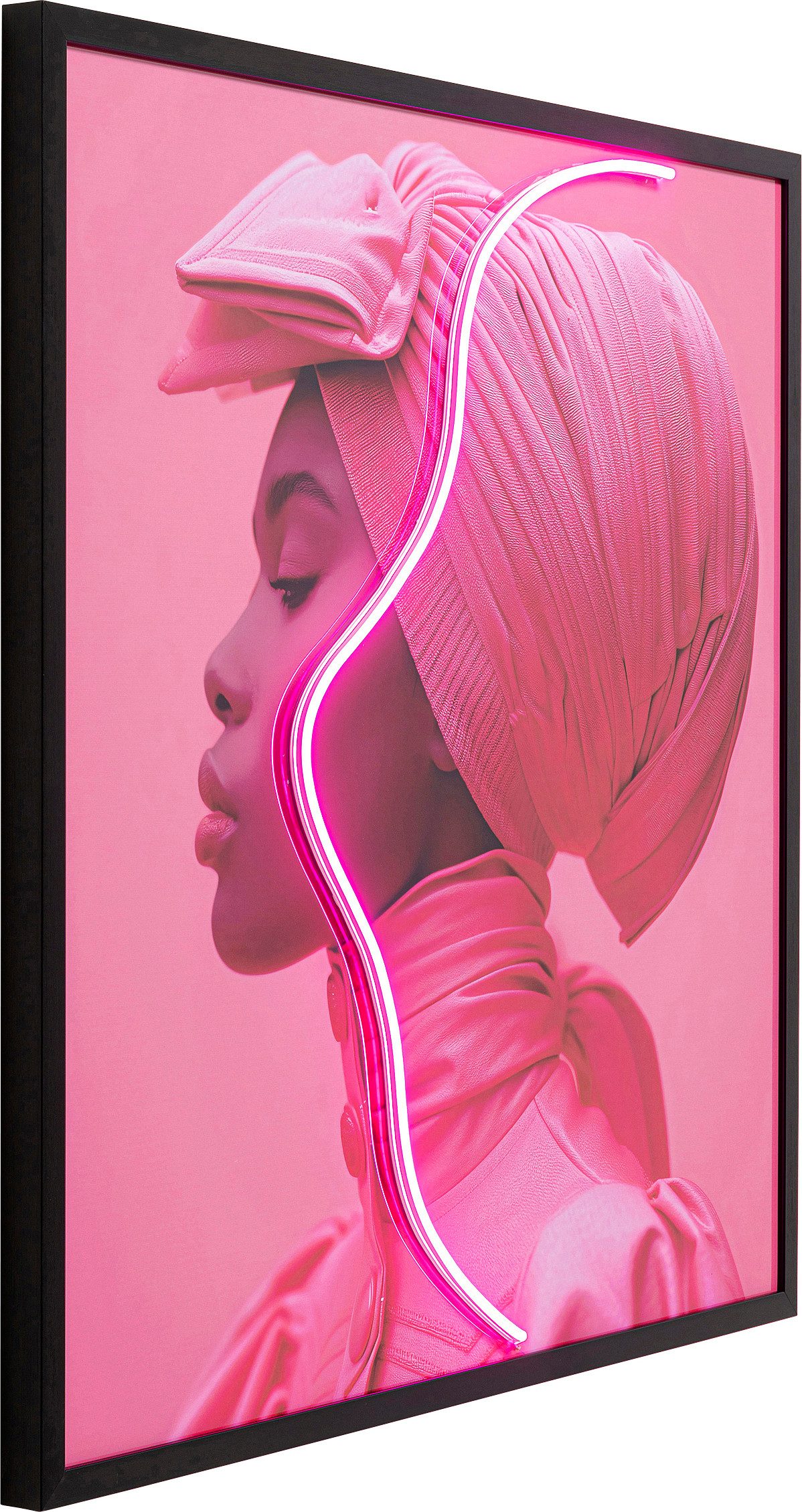 Kare Design LED-Bild Gerahmtes Bild Pink Woman 80x80cm