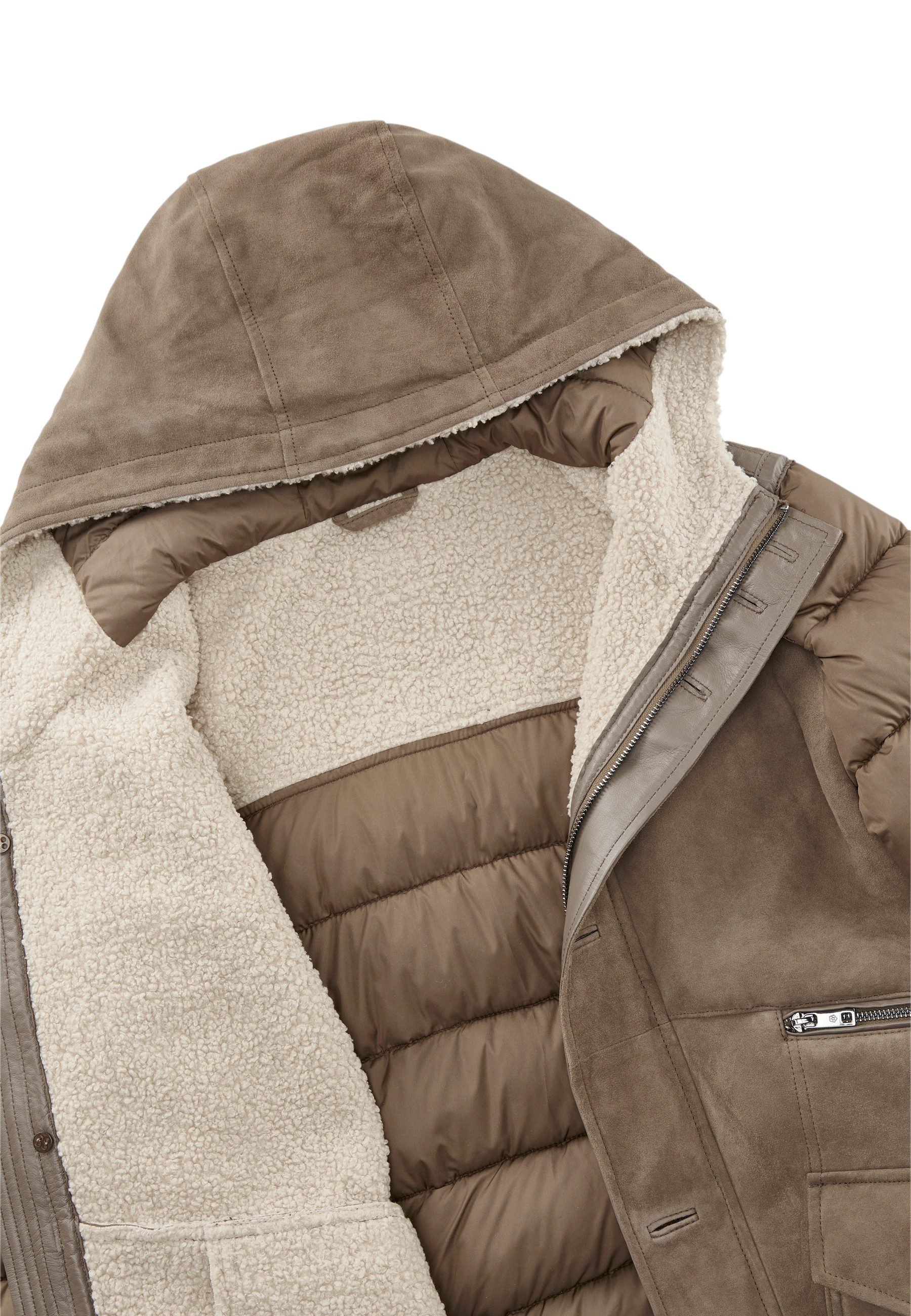 Milestone Parka MSEmmerson aus Ziegenvelours mit weichem Fell auf der Innenseite