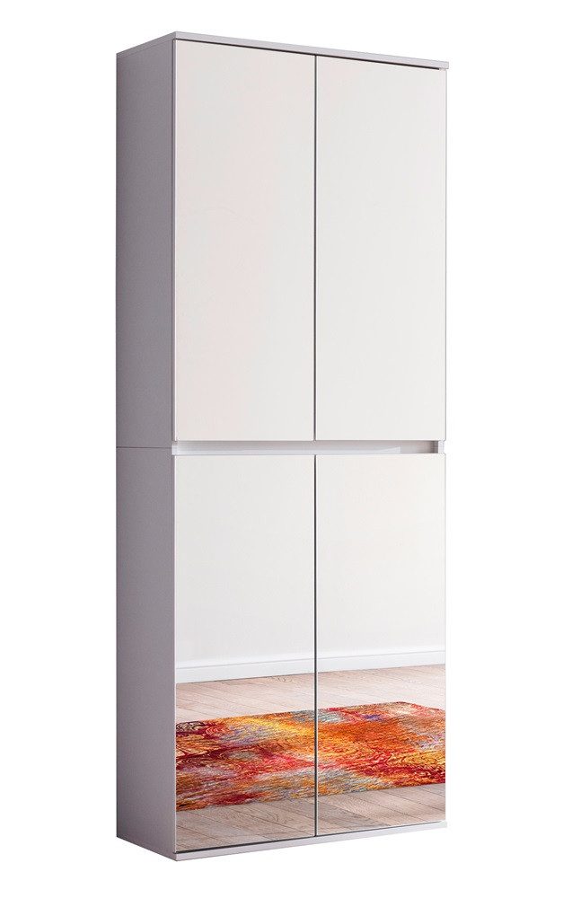 trendteam Kleiderschrank Garderobenschrank Mirror, weiß, Spiegeltüren