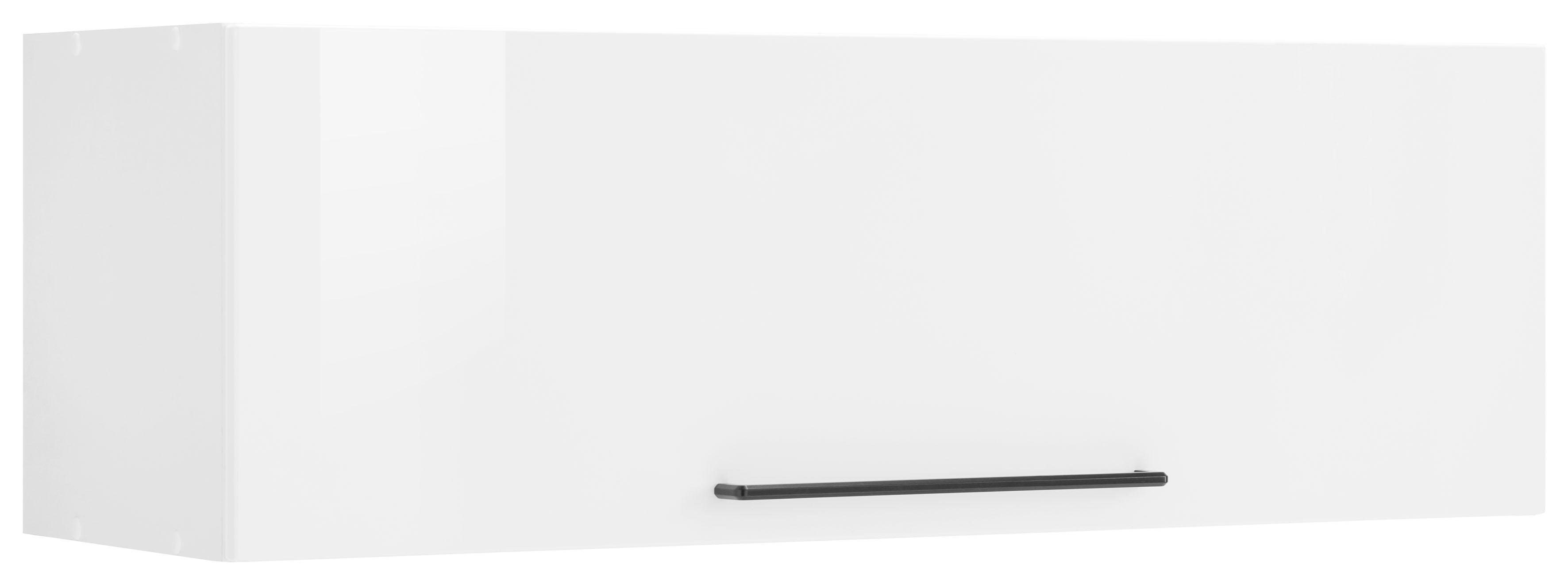 HELD MÖBEL Klapphängeschrank Tulsa 100 cm mit | schwarzer breit, 1 weiß Hochglanz Front weiß Metallgriff, MDF Klappe