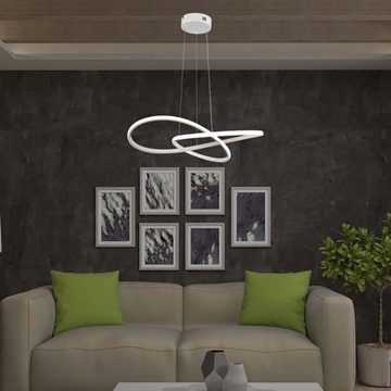 V-TAC LED Pendelleuchte, LED-Leuchtmittel fest verbaut, Warmweiß, Hängelampe Esstischleuchte Wohnzimmerlampe LED Pendellampe weiß D 50cm