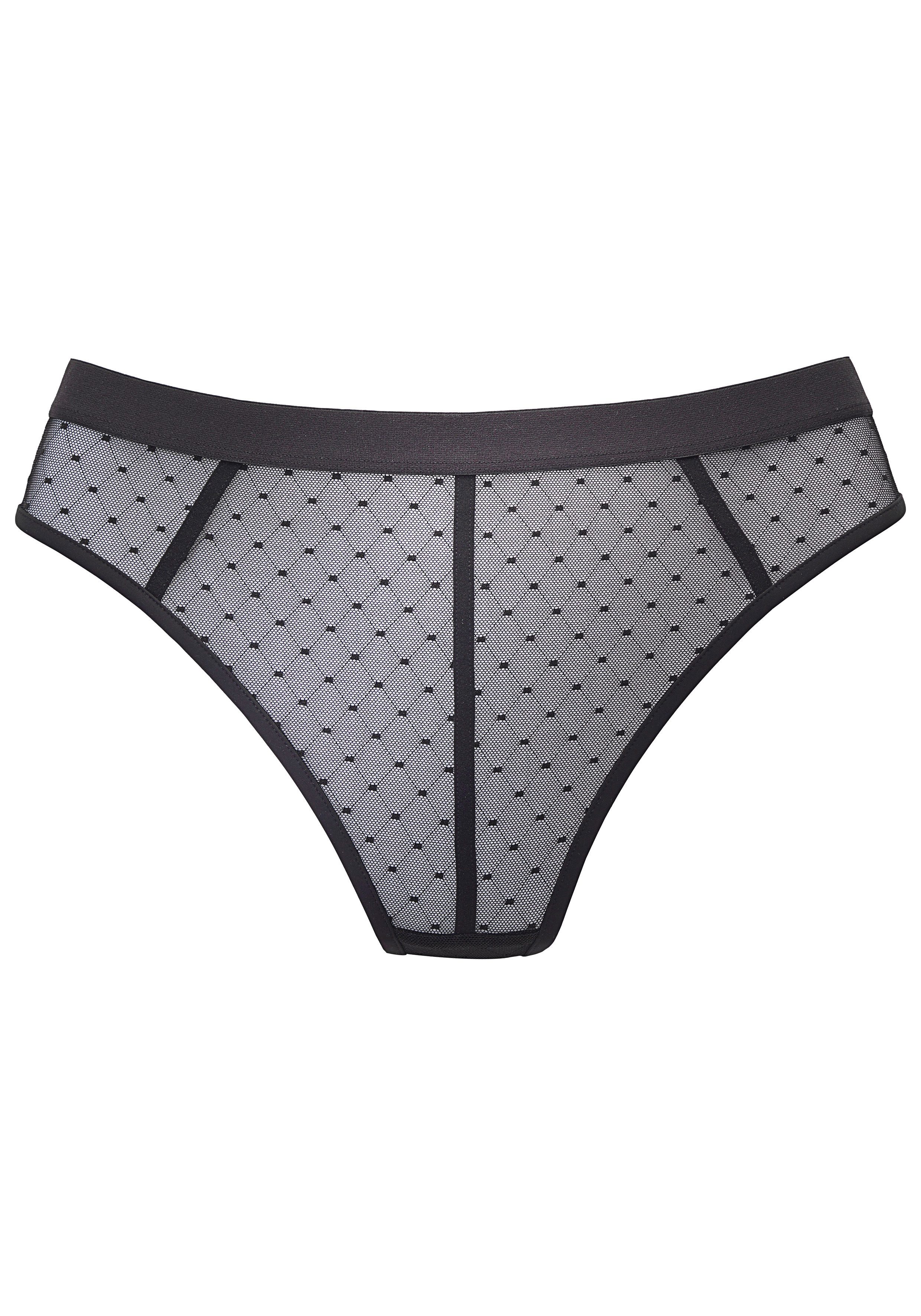 Vivance by Lascana String Ava aus transparentem Mesh in Pünktchen-Optik, transparente Unterwäsche