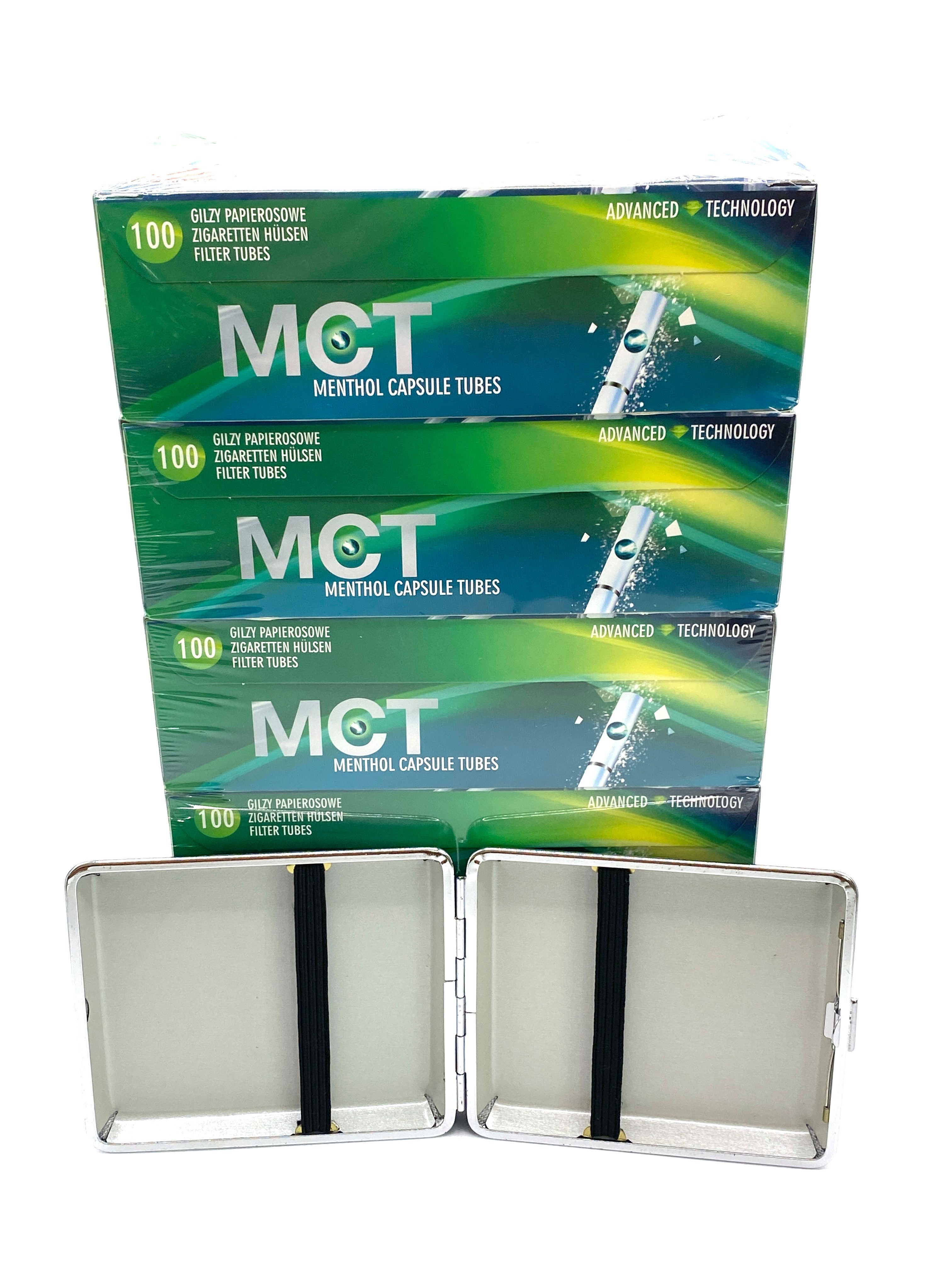 meytrade Filter-Set MCT Menthol Fresh Filterhülsen 500 Filterhülsen + Zigaretten Etui