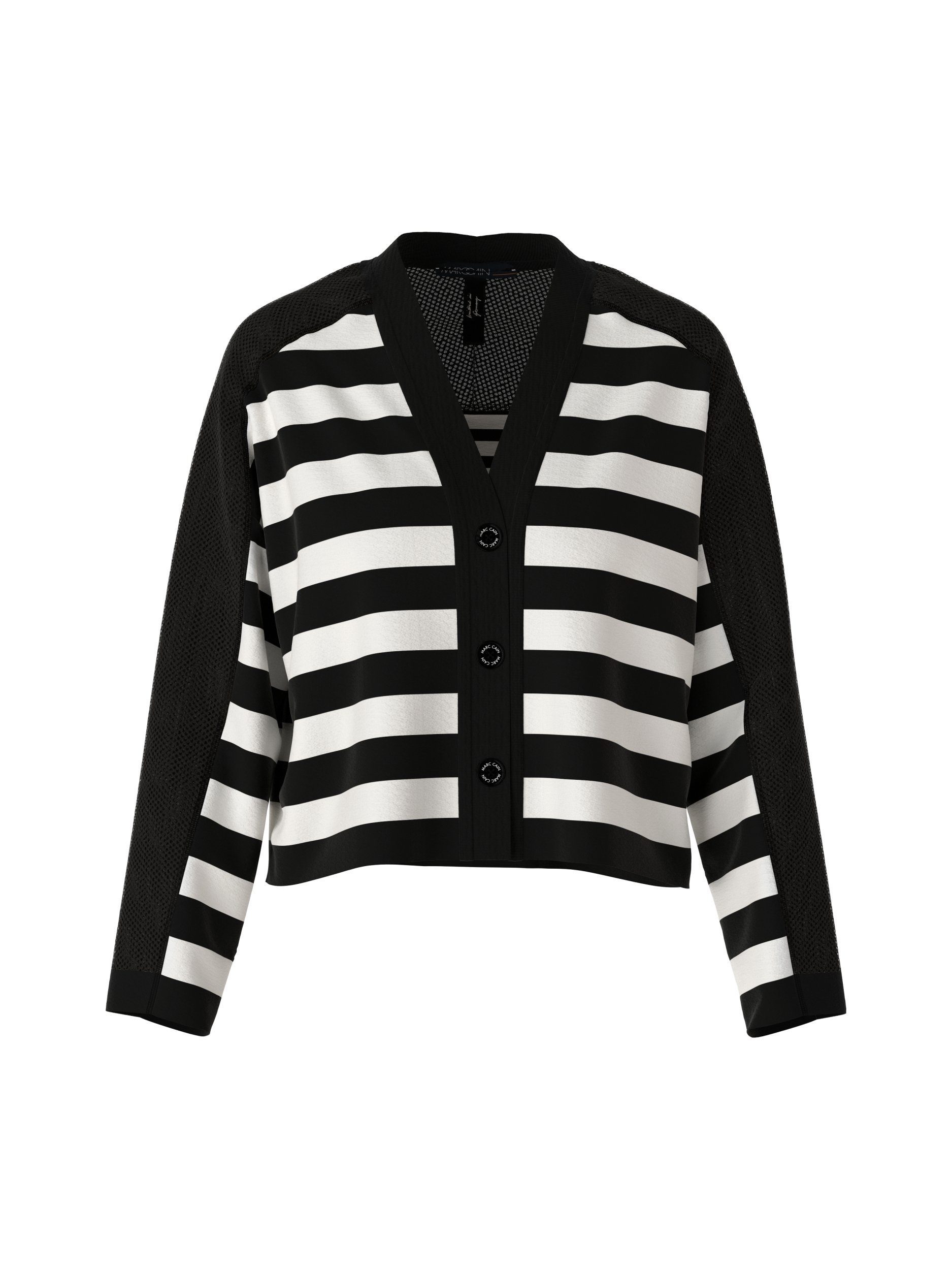 Marc Cain Collections Off White Fringed Knitted Cardigan SC 31.19 M14 COL 110 main image 1