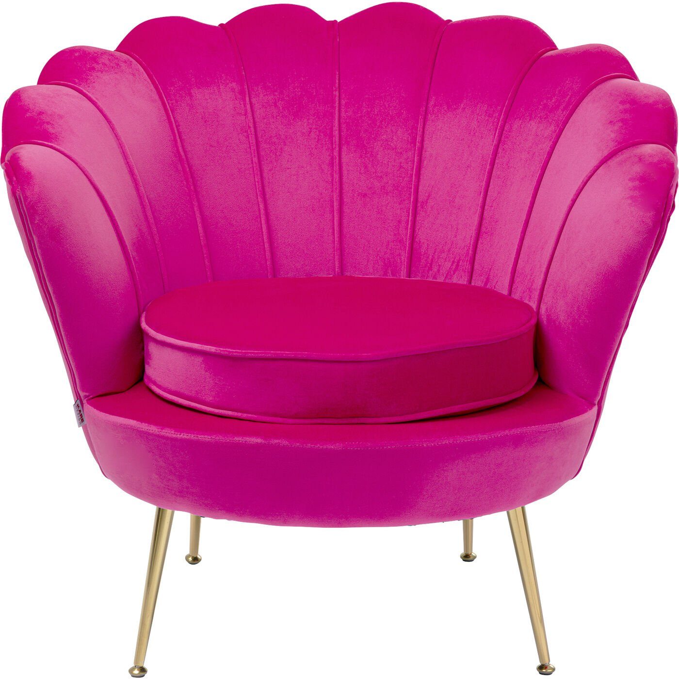 KARE Sessel Sessel Water Lily Pink, Korpus: Sperrholz naturbelassen, Bezug:  100 % Polyester (Samtoptik), Fuß/Füße: Stahl messing beschichtet,  Polsterung: 28 kg/m³ Polsterung Schaumstoffe Polyurethan