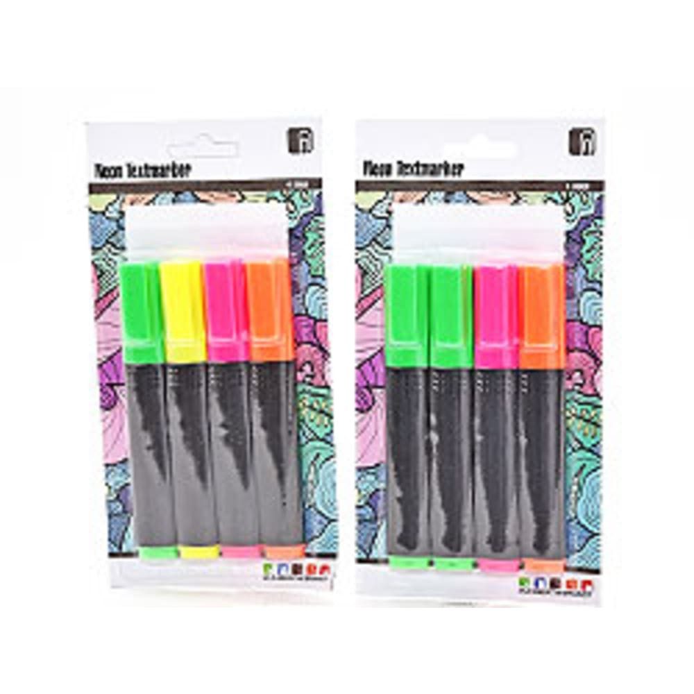 HundB Kugelschreiber Neon Textmarker 4 Farben / 4 St., (0-tlg)