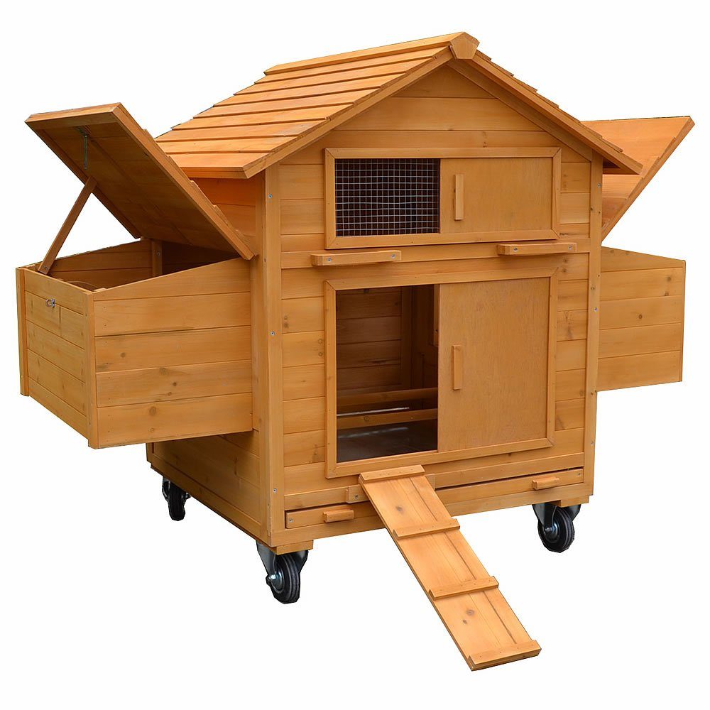 Mucola Hühnerstall »Rollbarer Hühnerstall inkl. 2 Nestboxen und Rampe  Hühnerhaus Geflügelstall Holz« online kaufen | OTTO