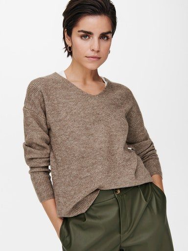 Caribou PULLOVER V-NECK Strickpullover Detail:MELANGE ONLCAMILLA L/S ONLY KNT NOOS