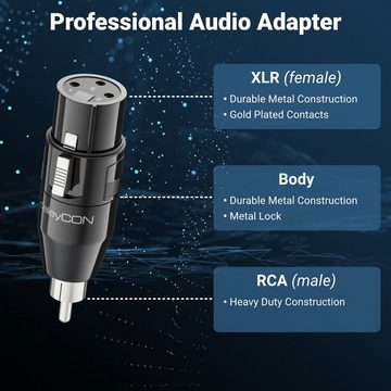 deleyCON deleyCON Audio Adapter XLR auf Cinch RCA XLR Buchse auf Cinch RCA Audio-Kabel