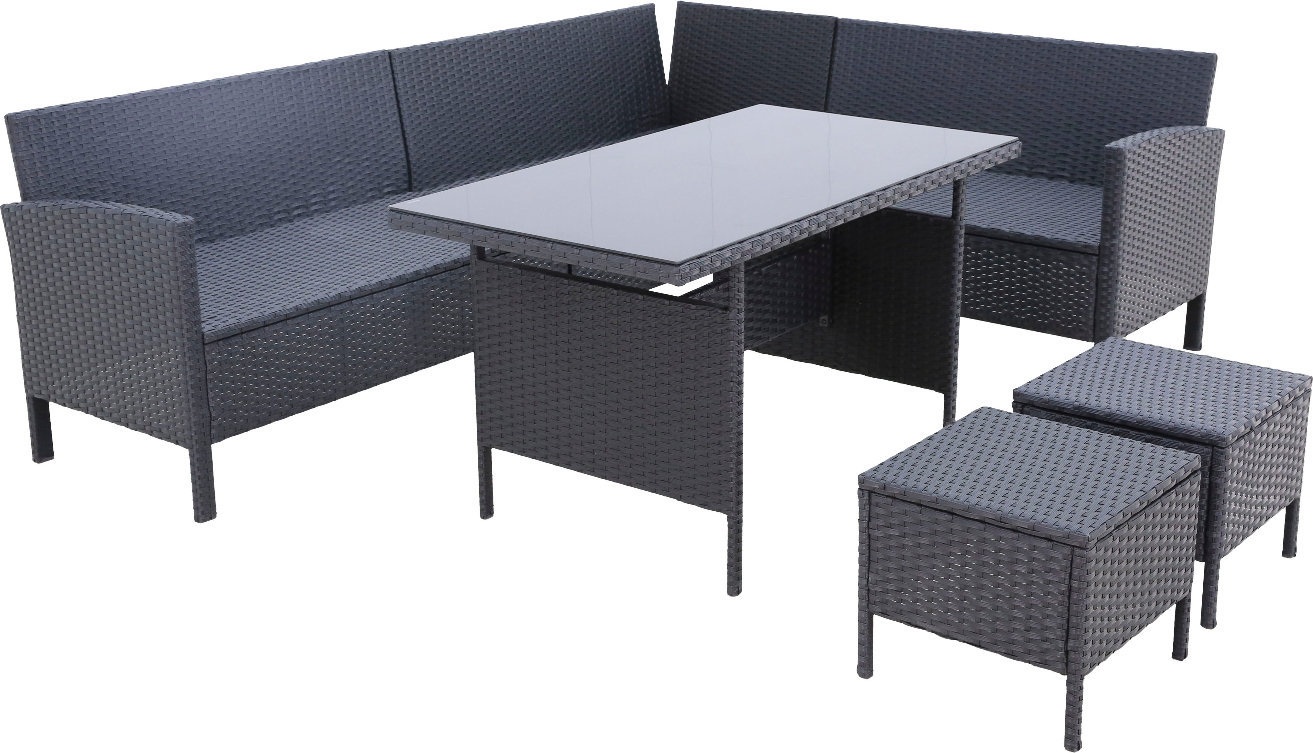 KONIFERA Gartenlounge-Set Manhatten, Gartenmöbel Set, (Set, 18-tlg., Ecklou günstig online kaufen