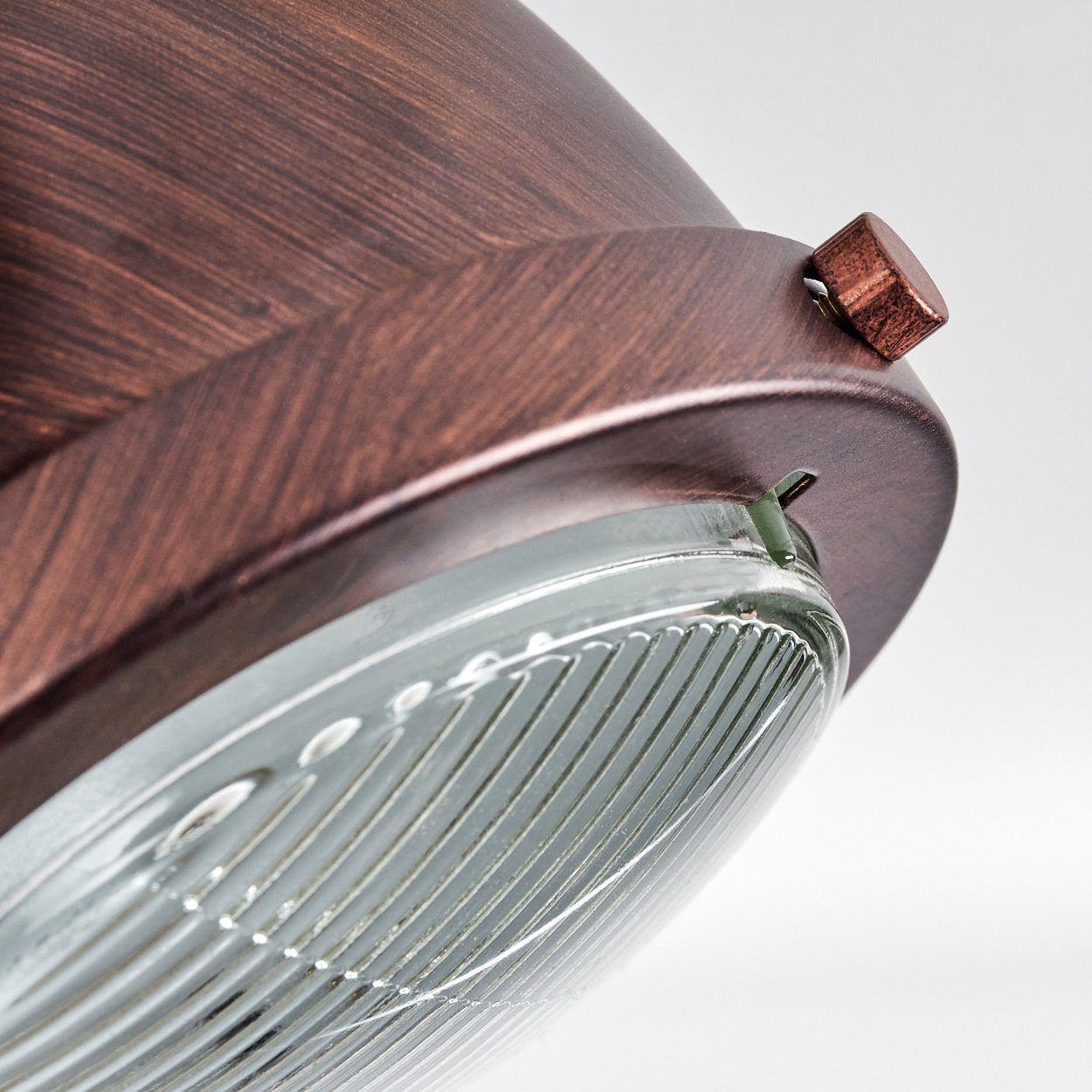 hofstein Deckenleuchte »Biati« verstellbare Deckenlampe, Metall/Holz/Glas, Rost/Braun/Natur, ohne Leuchtmittel, 4xGU10, dreh-/schwenkbarer Spot,m. Textilkabeln, Klar