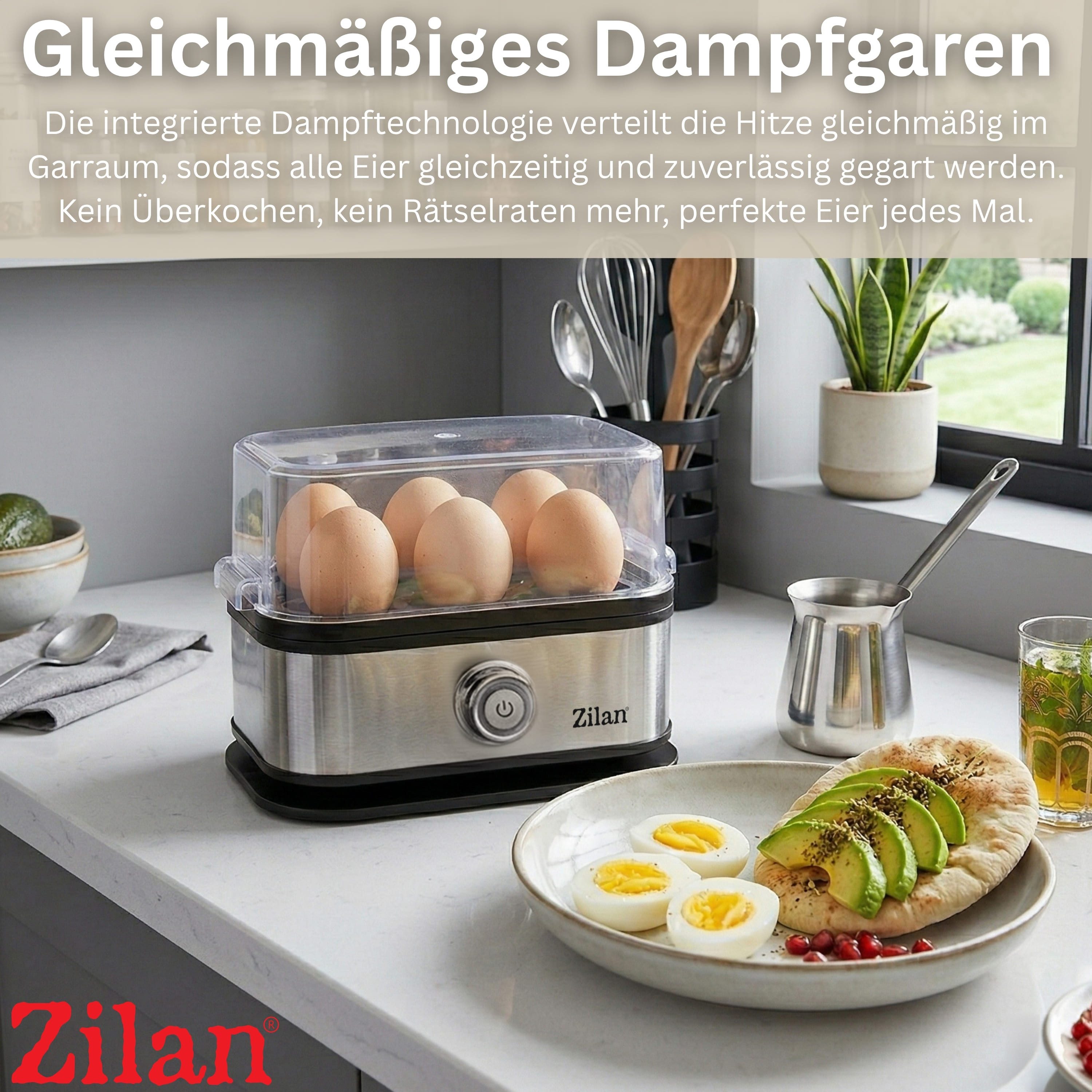 Zilan Eierkocher ZLN-4109, Anzahl Eier: 6 St., 200 W, Für bis zu 6 Eier